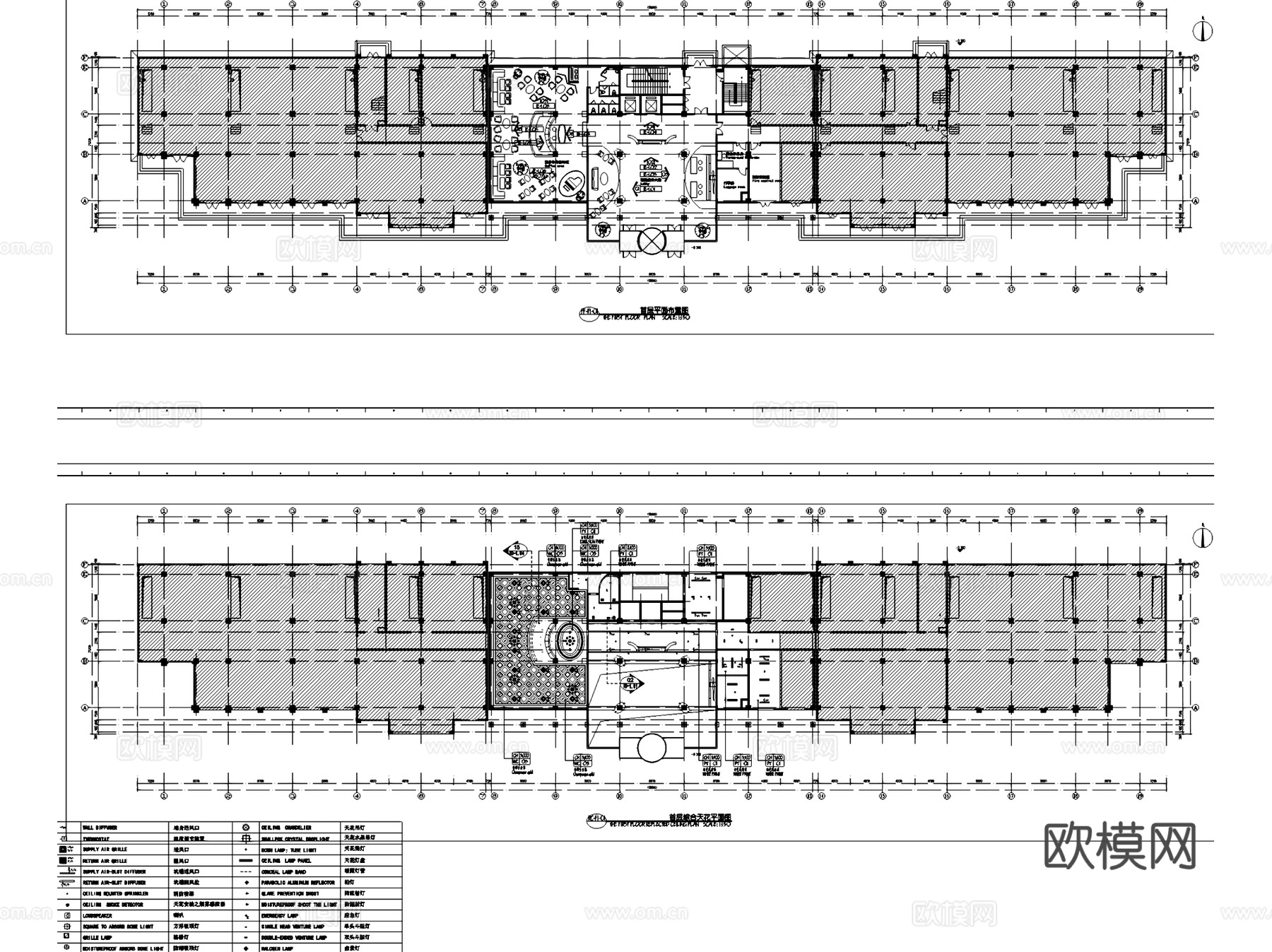 鄂尔多斯瑞皇国际大酒店室内工装CAD施工图cad施工图