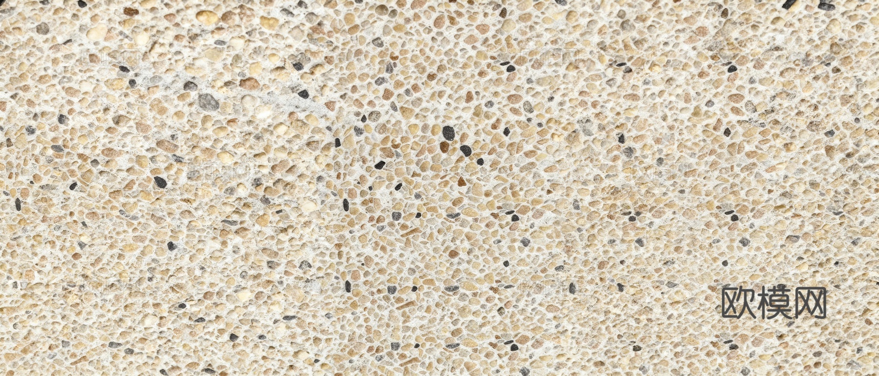 米黄色水洗石地面 米白色水洗石 沙石 鹅卵石碎石地面 诧寂风