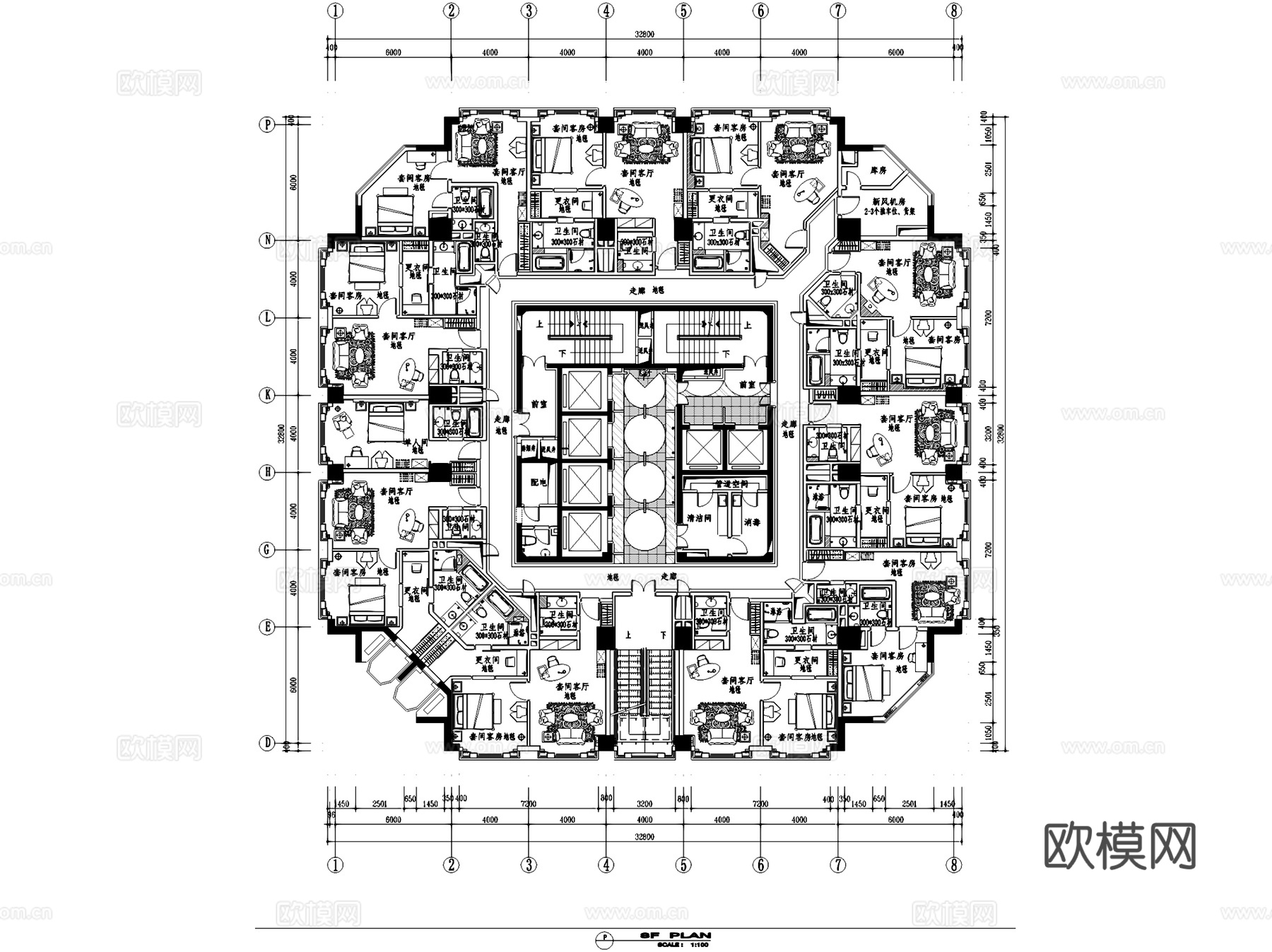 富阳馆驿里1号酒店室内工装CAD施工图cad施工图