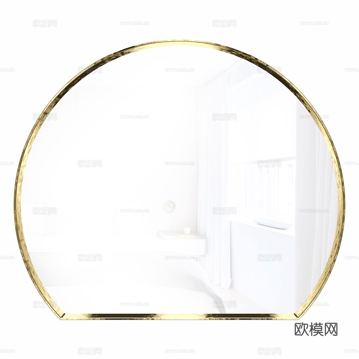 德拉黄铜不规则几何镜3d模型下载