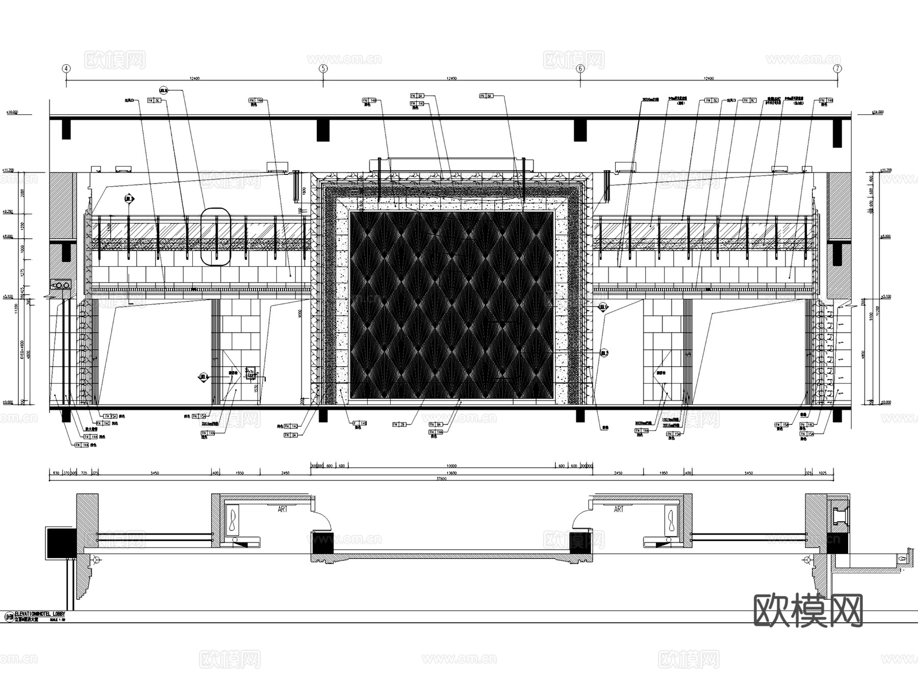廊坊万达逸林酒店室内工装CAD施工图cad施工图
