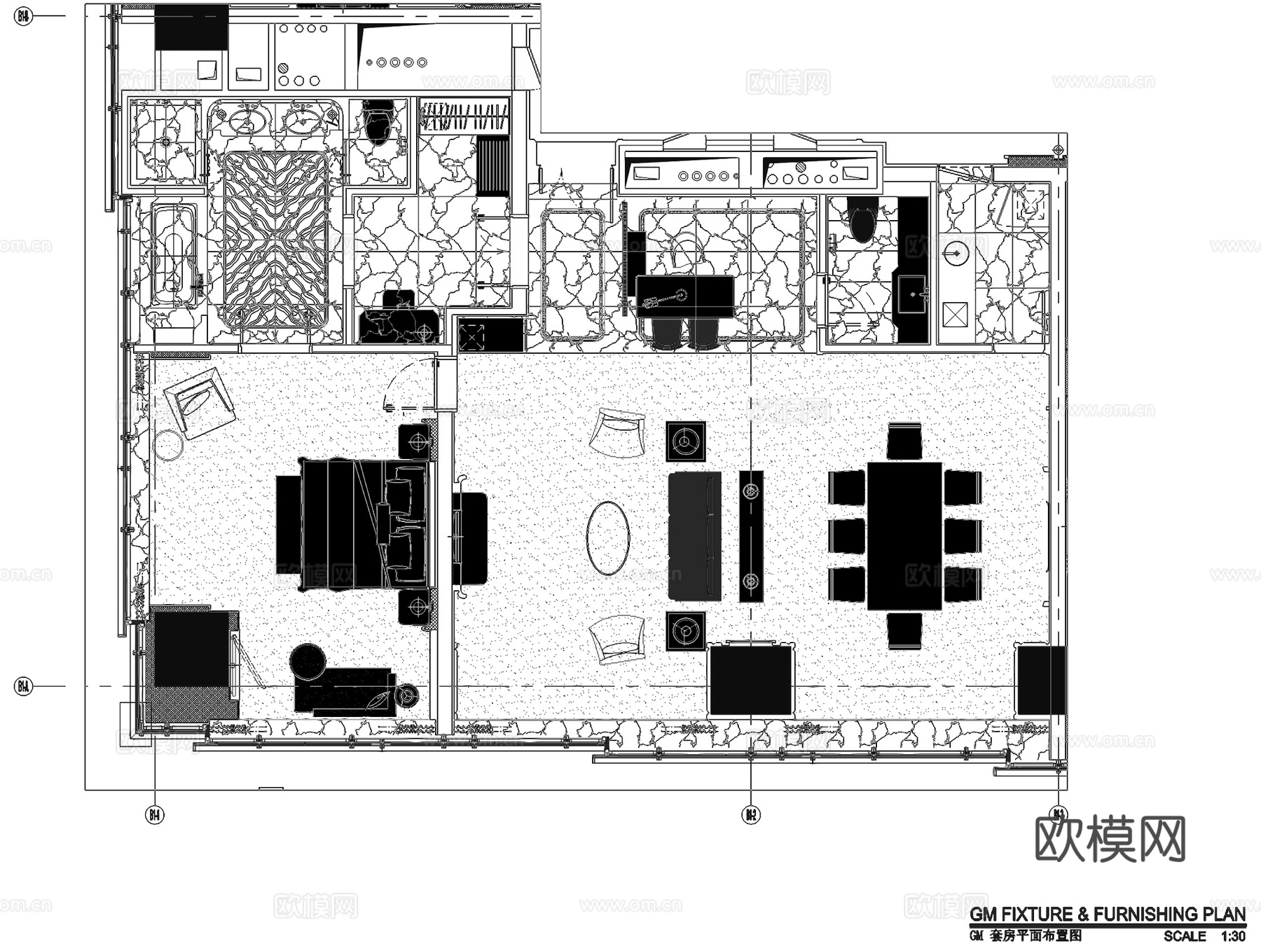 昆明万达文华酒店客房室内工装CAD施工图cad施工图