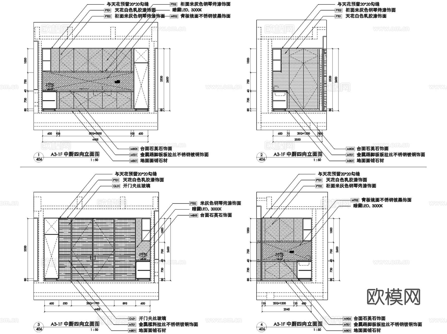 重庆万科鹅岭峰A3-1F户型室内家装CAD施工图整套cad施工图