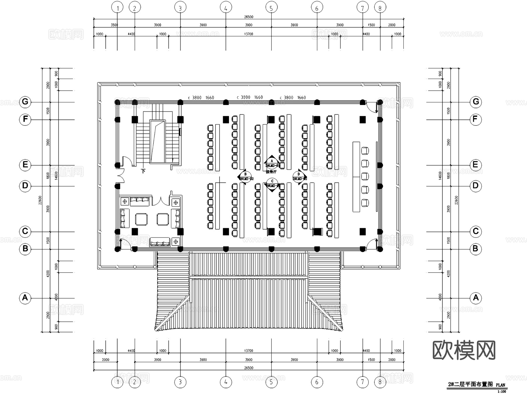 铜川牡丹人家同春养生酒店室内工装平面系统图CAD施工图cad施工图
