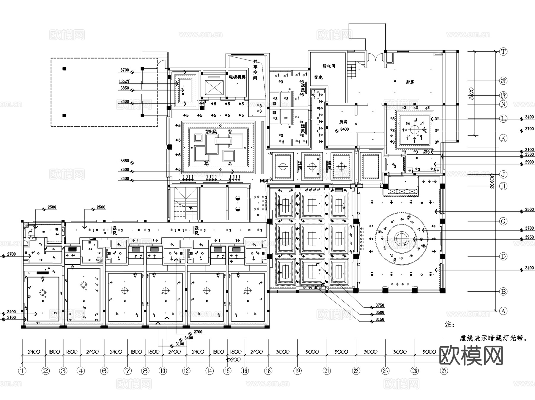 中式宾馆酒店室内工装CAD施工图cad施工图