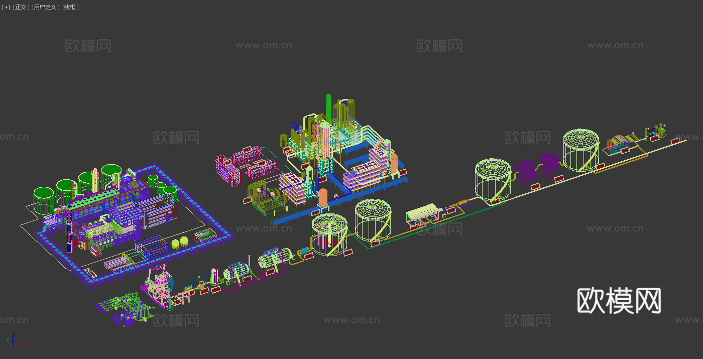 国内某化工厂复原 工厂系列3d模型下载（渲染图2）