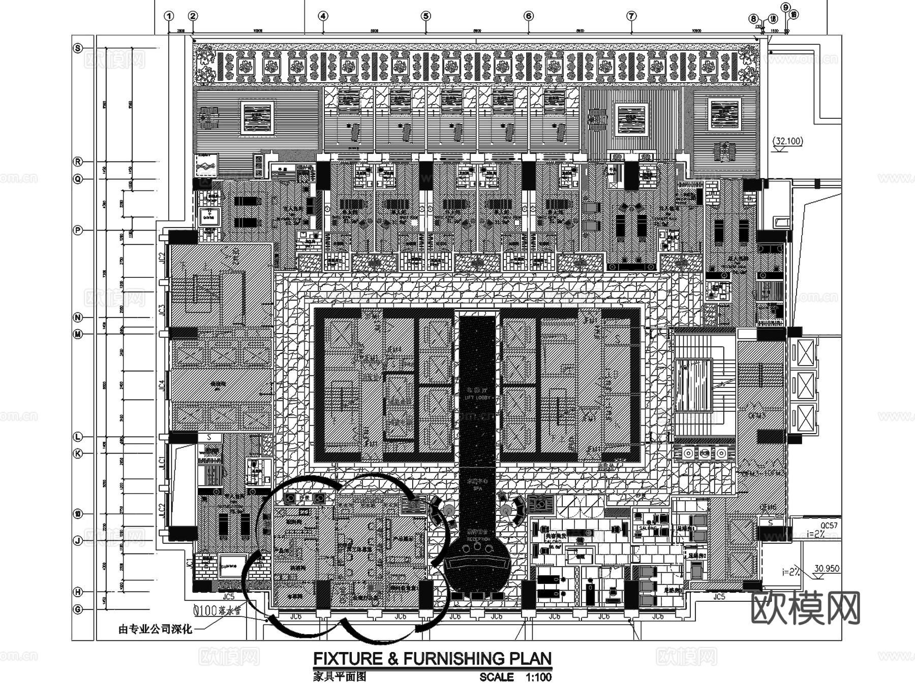 中山国际金融中心酒店总平面及客房室内工装CAD施工图cad施工图