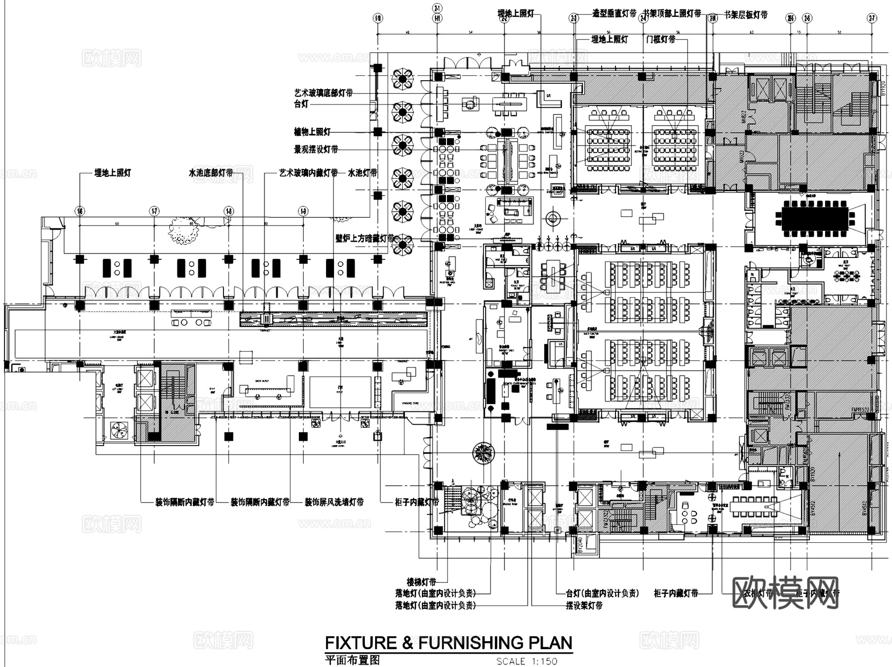 深圳机场希尔顿逸林酒店室内工装平面CAD施工图cad施工图