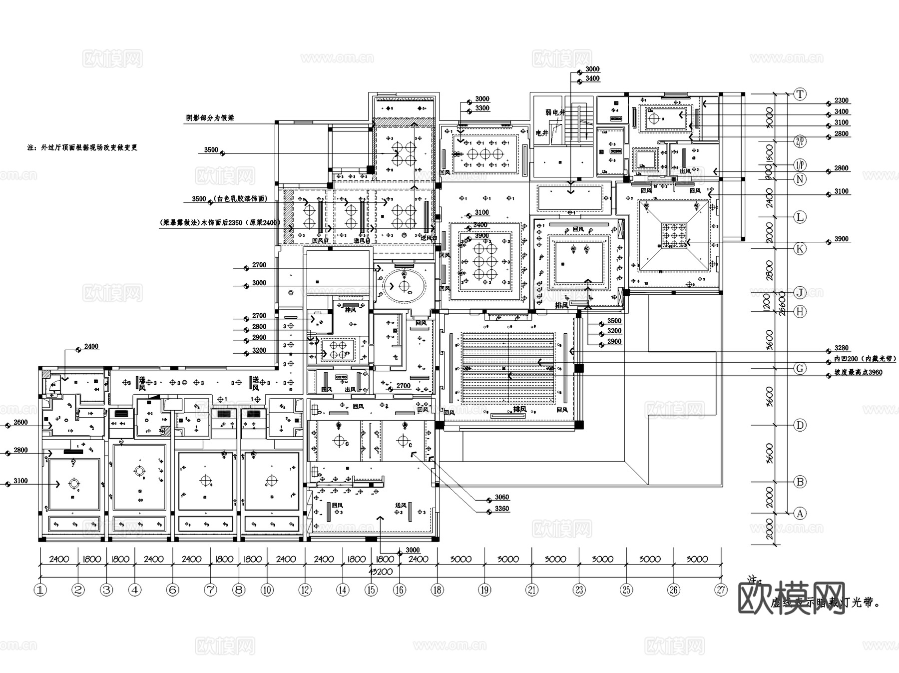 中式宾馆酒店室内工装CAD施工图cad施工图