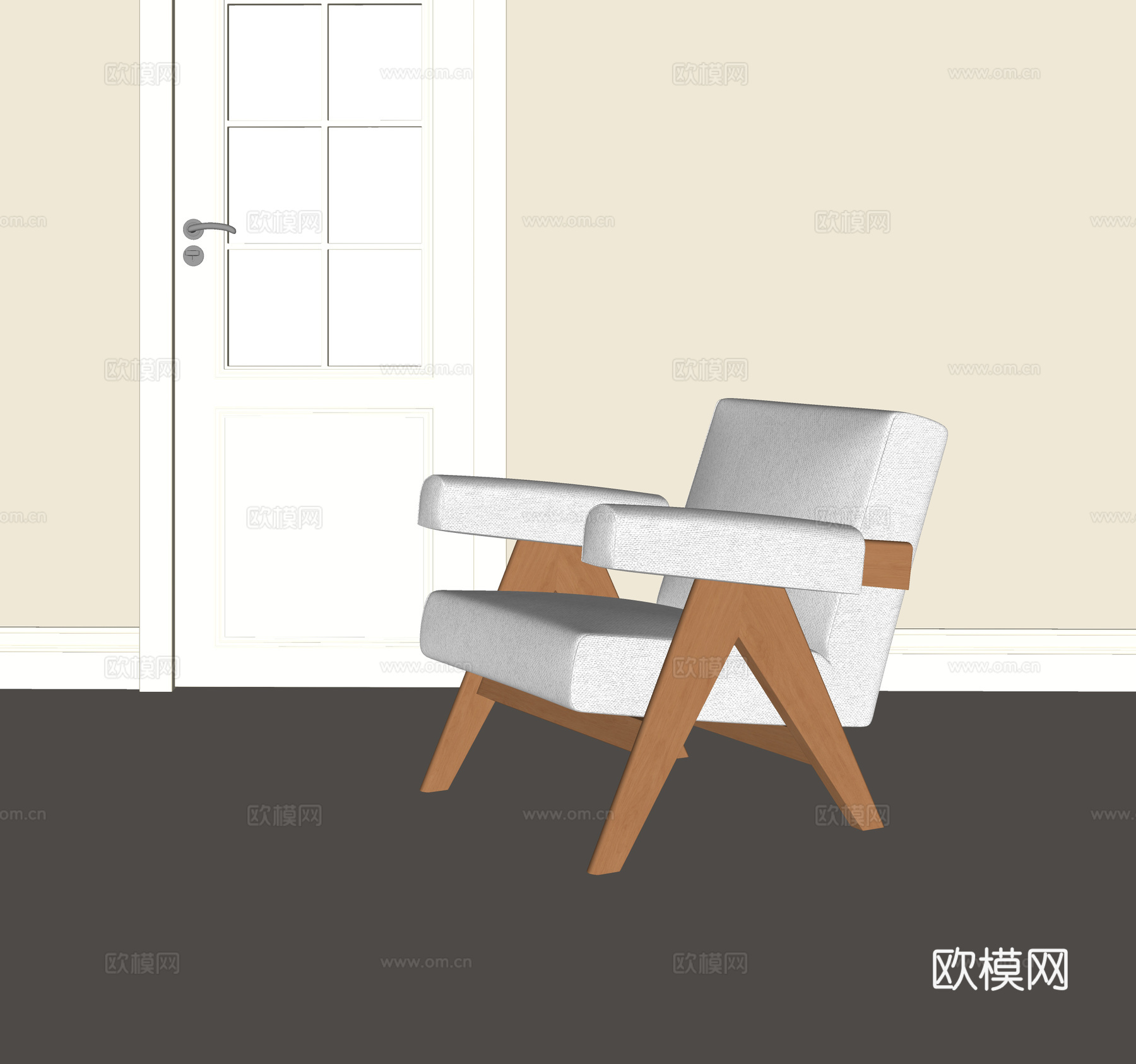 法式中古休闲椅su模型