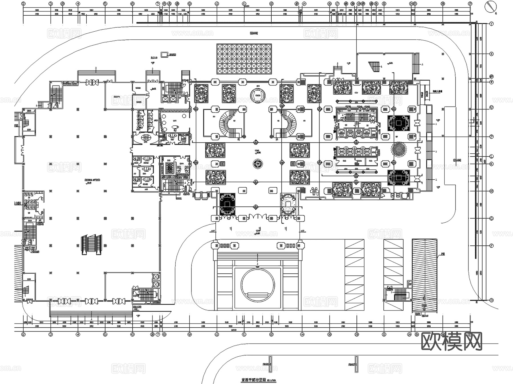 家富国际大酒店室内工装CAD施工图cad施工图