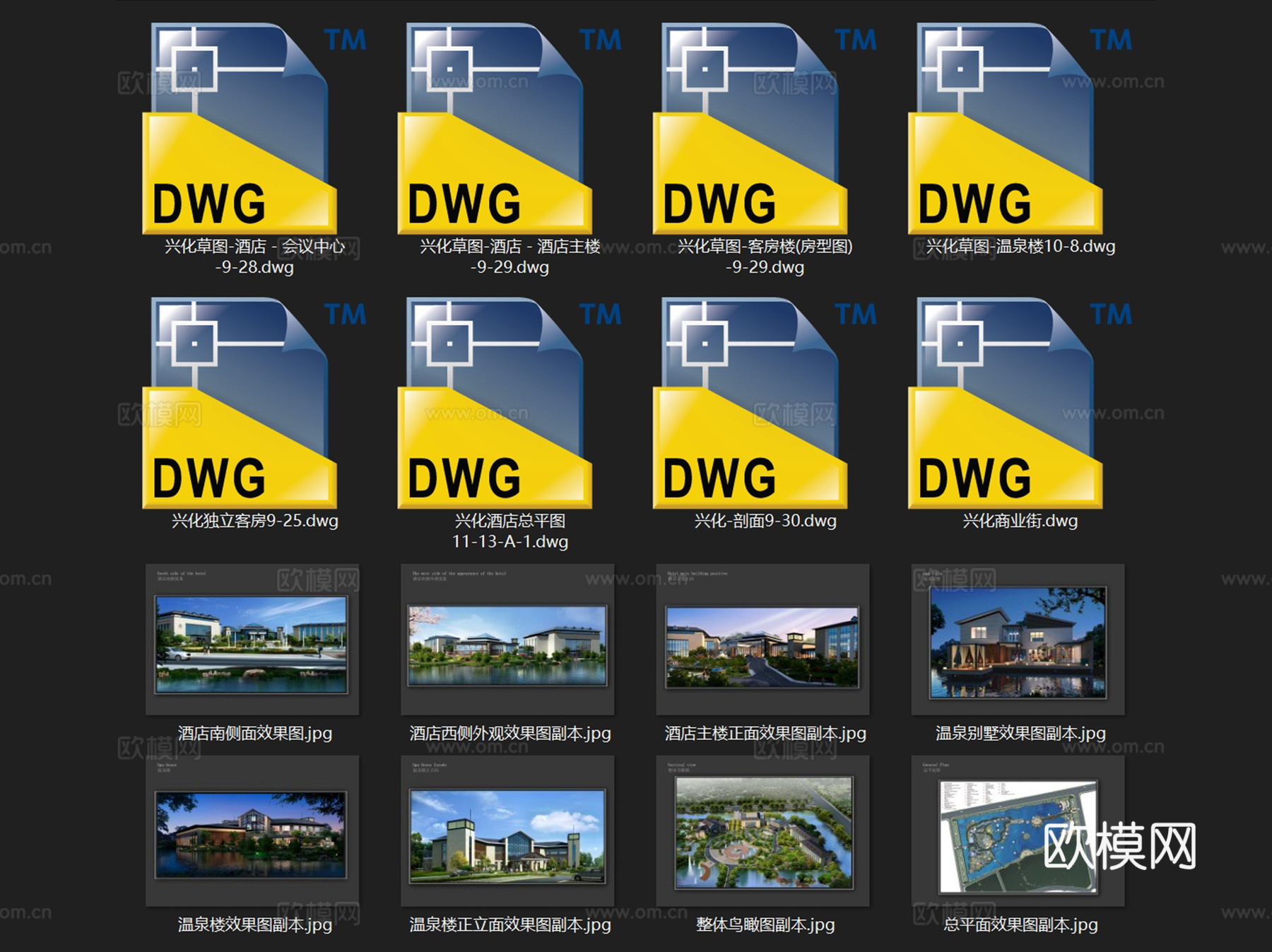 兴化温泉度假酒店建筑CAD施工图cad施工图