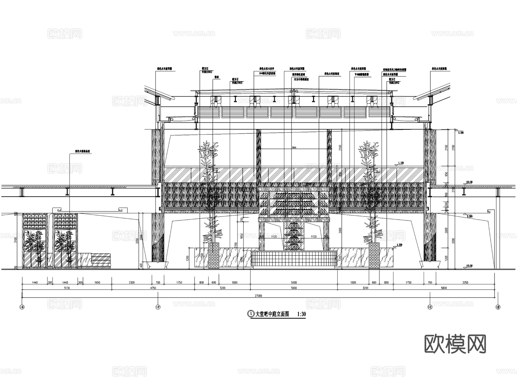 绍兴园林会议酒店室内工装CAD施工图cad施工图