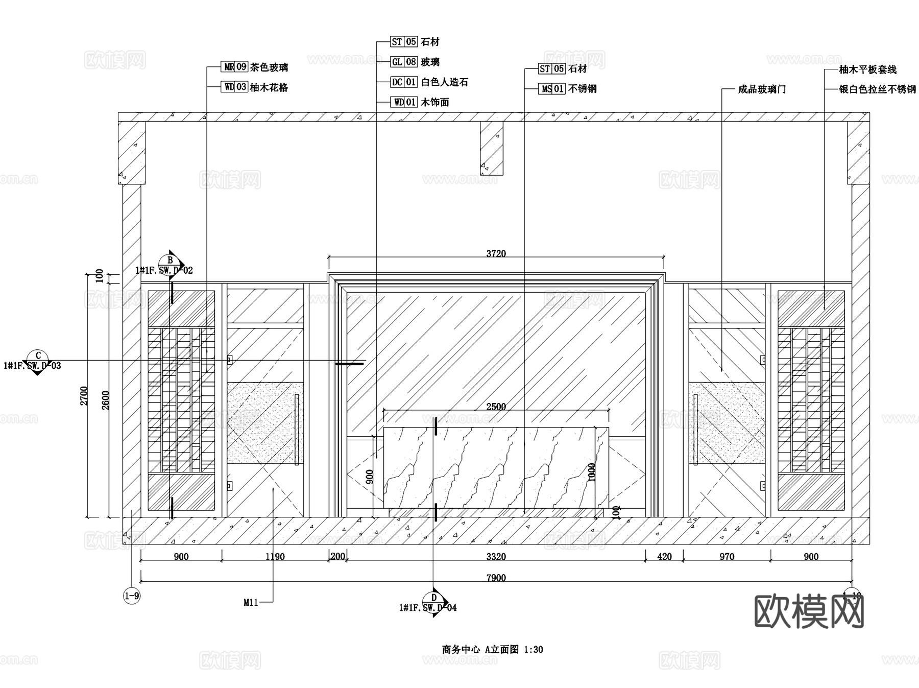 青岛德馨温泉酒店室内工装CAD施工图cad施工图