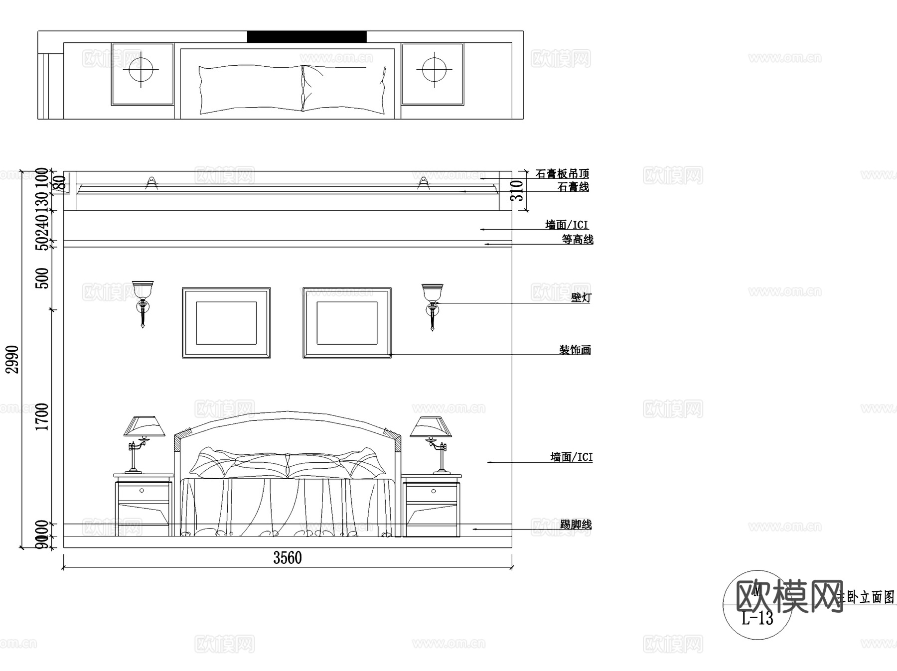 中南世纪城26#306美式四室两厅两卫大平层室内家装CADcad施工图