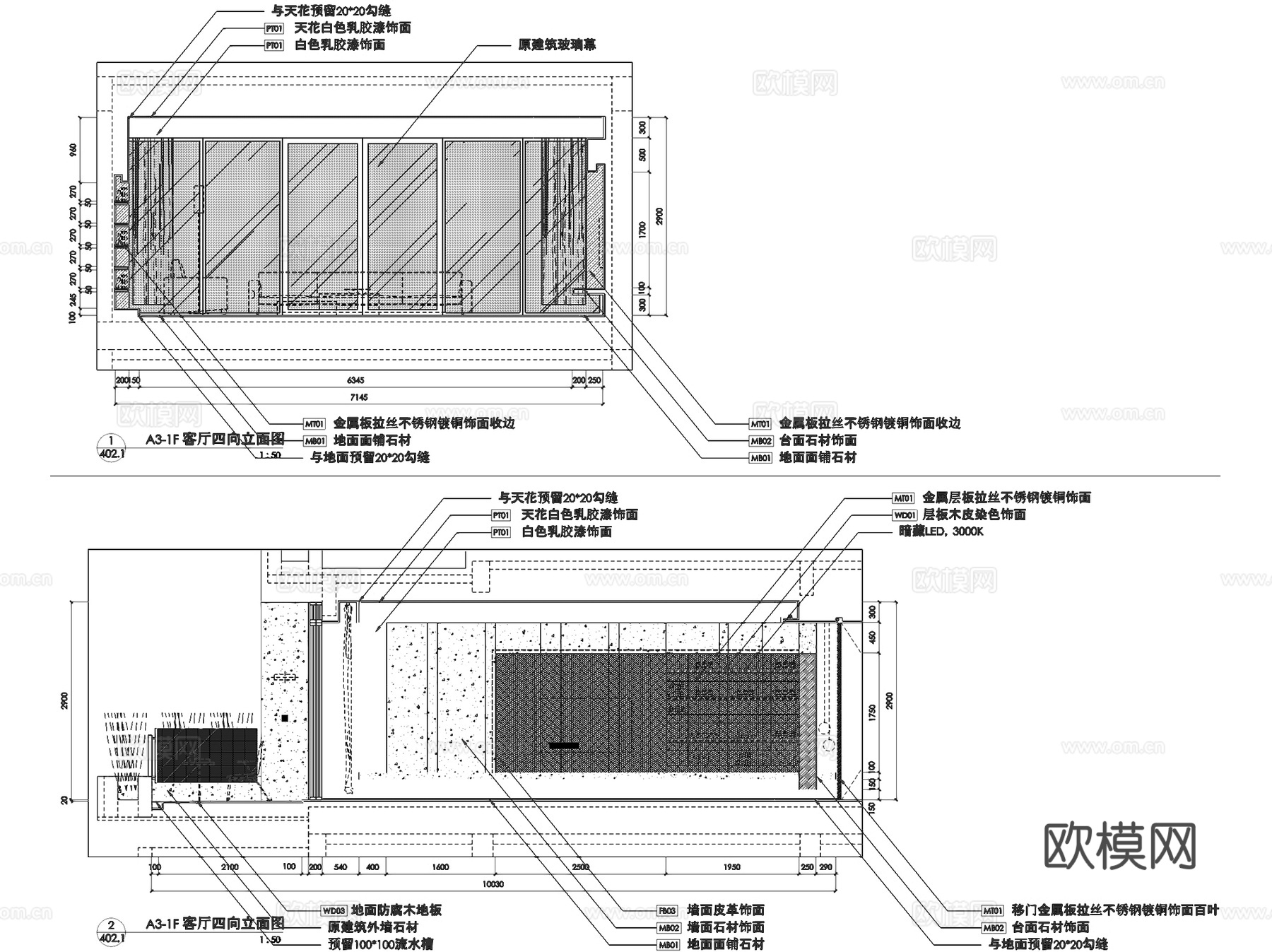 重庆万科鹅岭峰A3-1F户型室内家装CAD施工图整套cad施工图