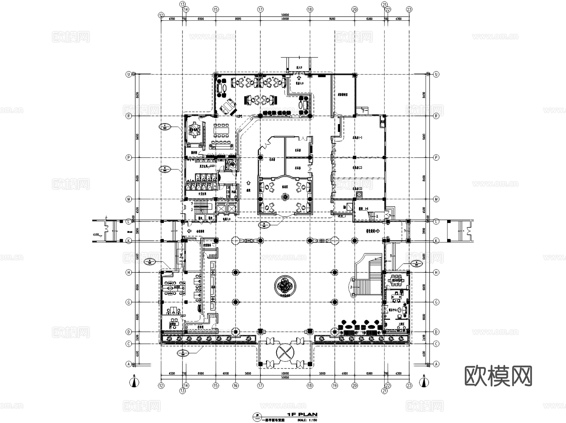 山西晋城晋邦大酒店室内工装CAD施工图cad施工图