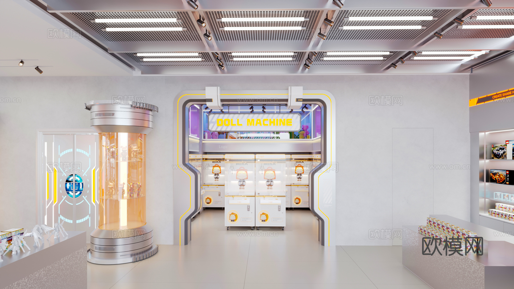 现代潮玩玩具店3d模型下载（渲染图4）
