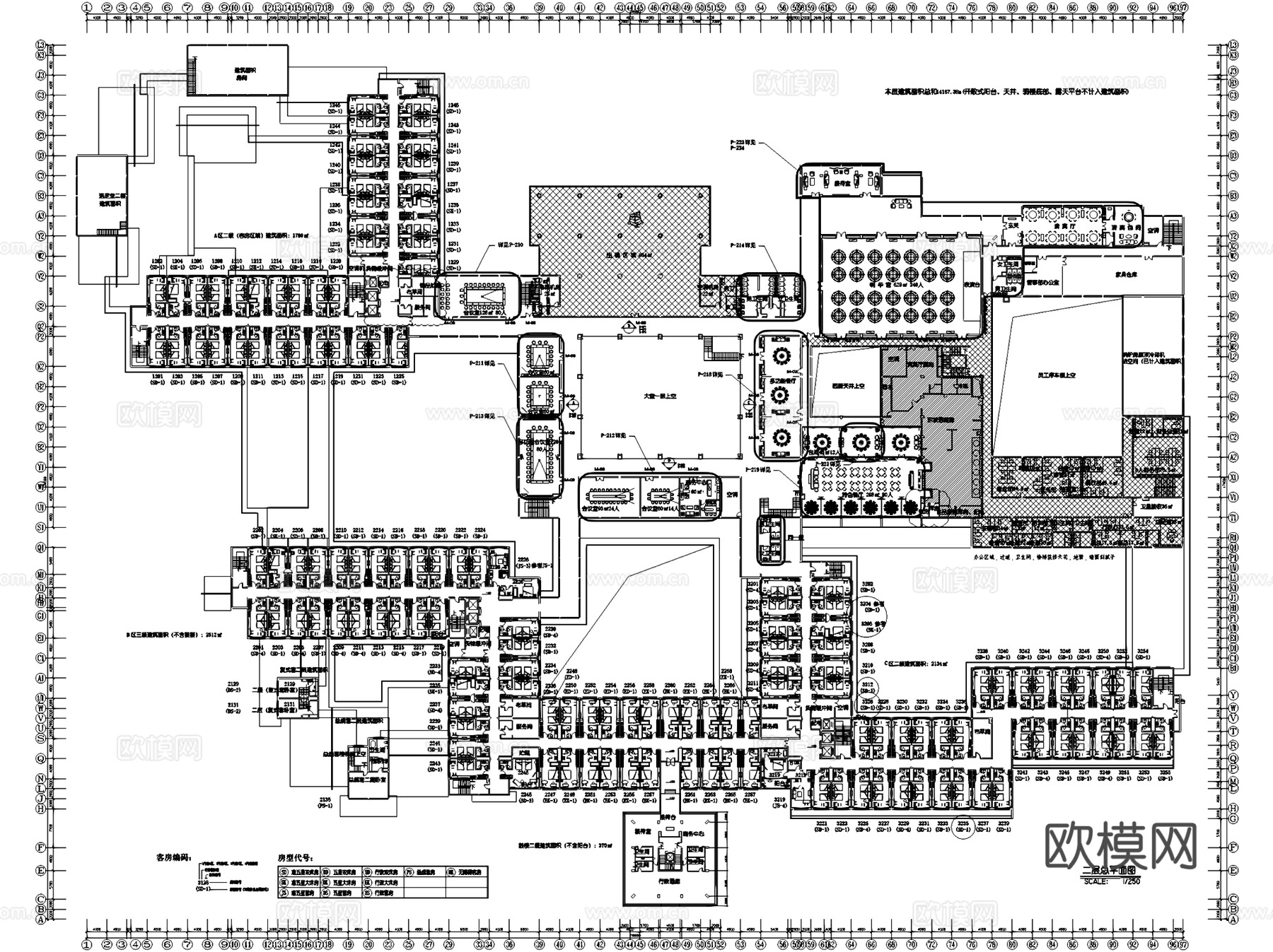 桂山大酒店室内工装平面系统图CAD施工图cad施工图