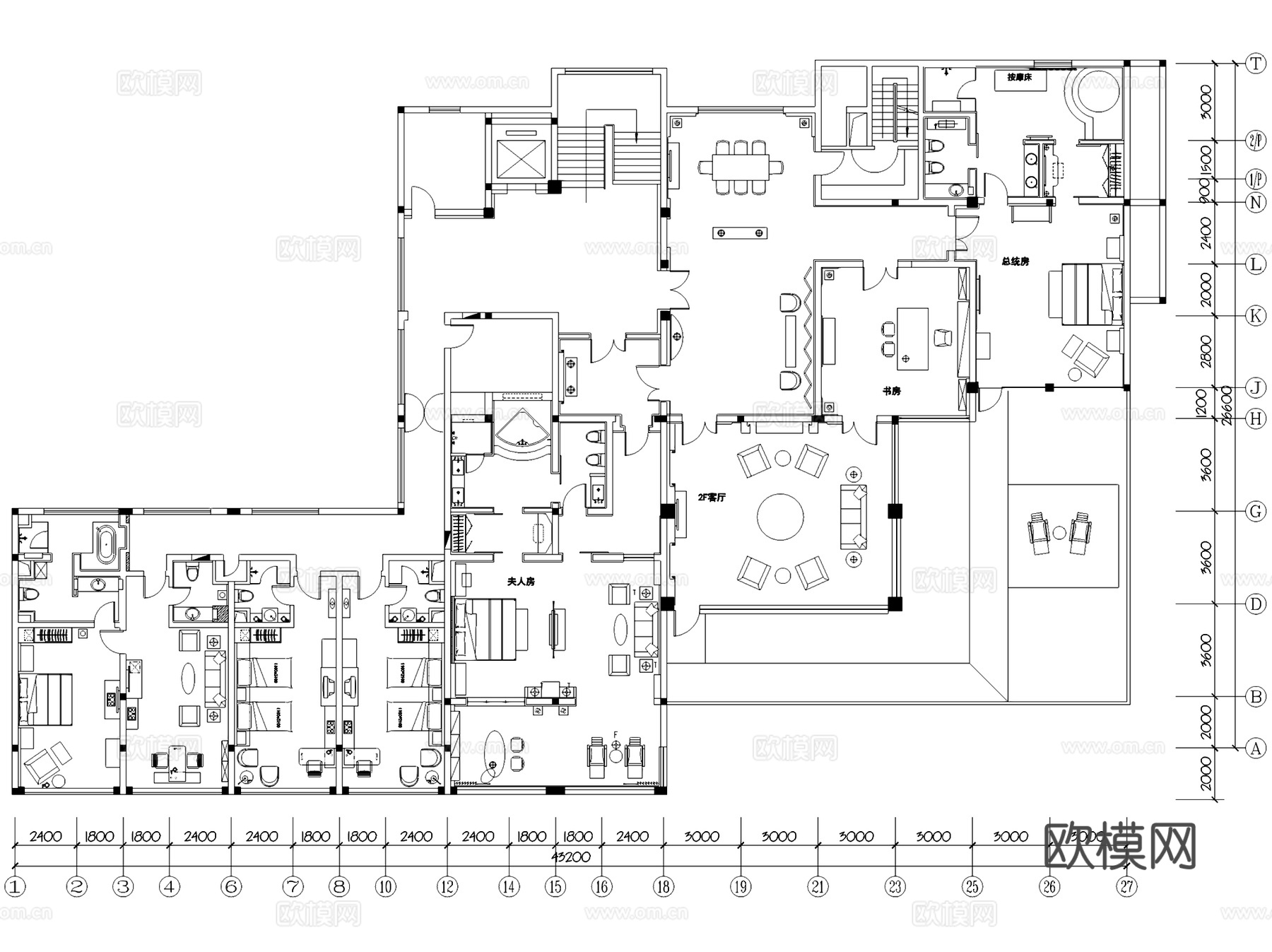 中式宾馆酒店室内工装CAD施工图cad施工图