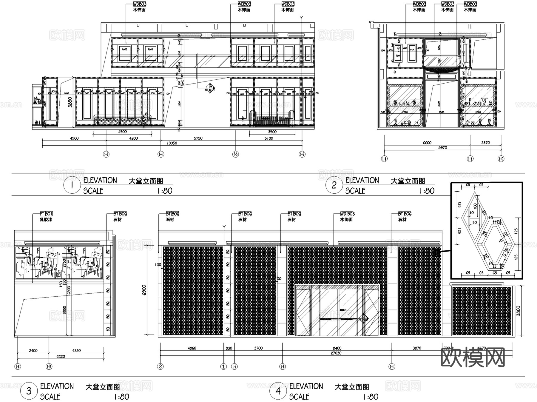 南京若航老山酒店室内工装CAD施工图整套cad施工图
