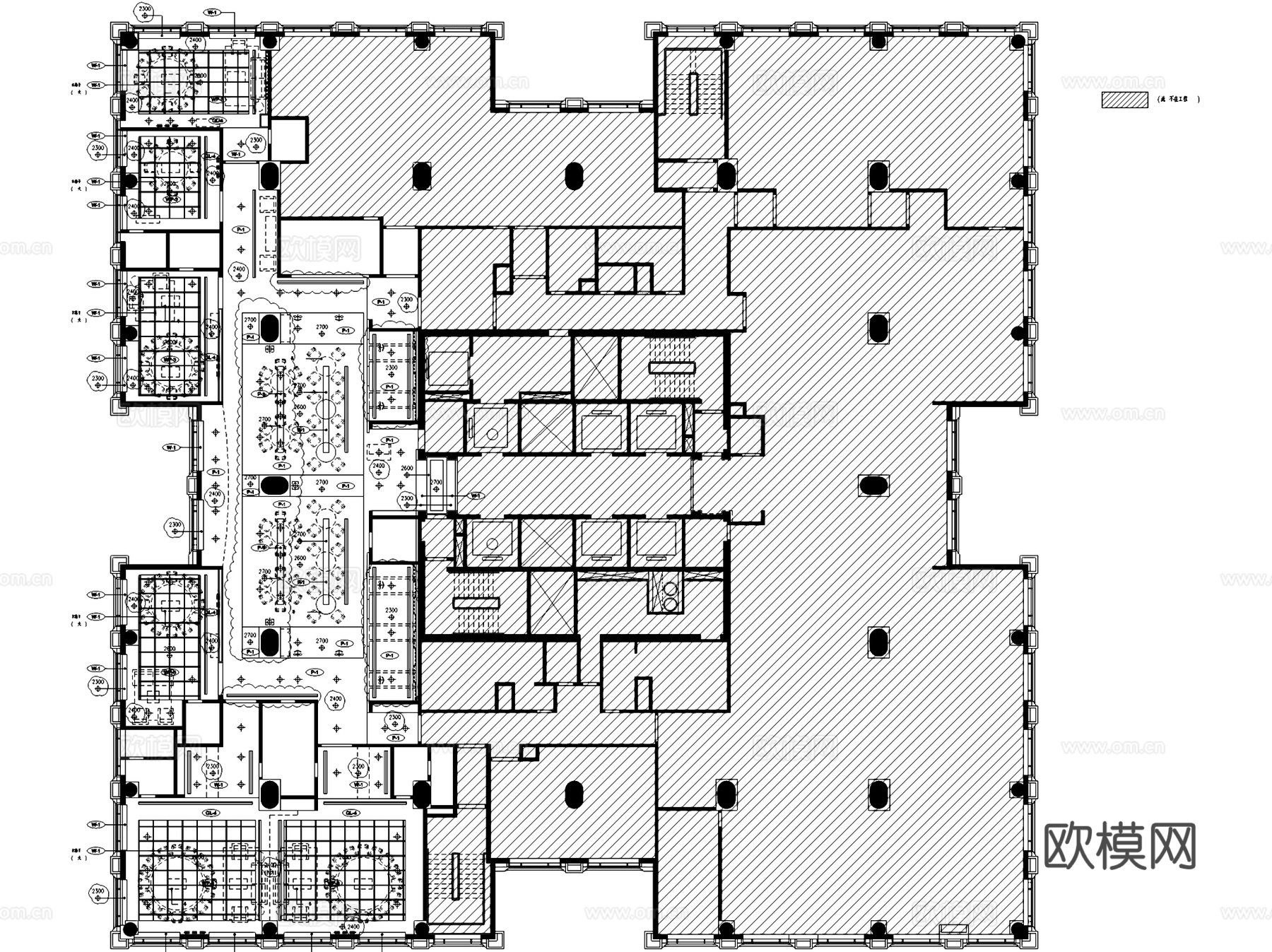 澳门英皇娱乐酒店中餐厅室内工装CAD施工图cad施工图