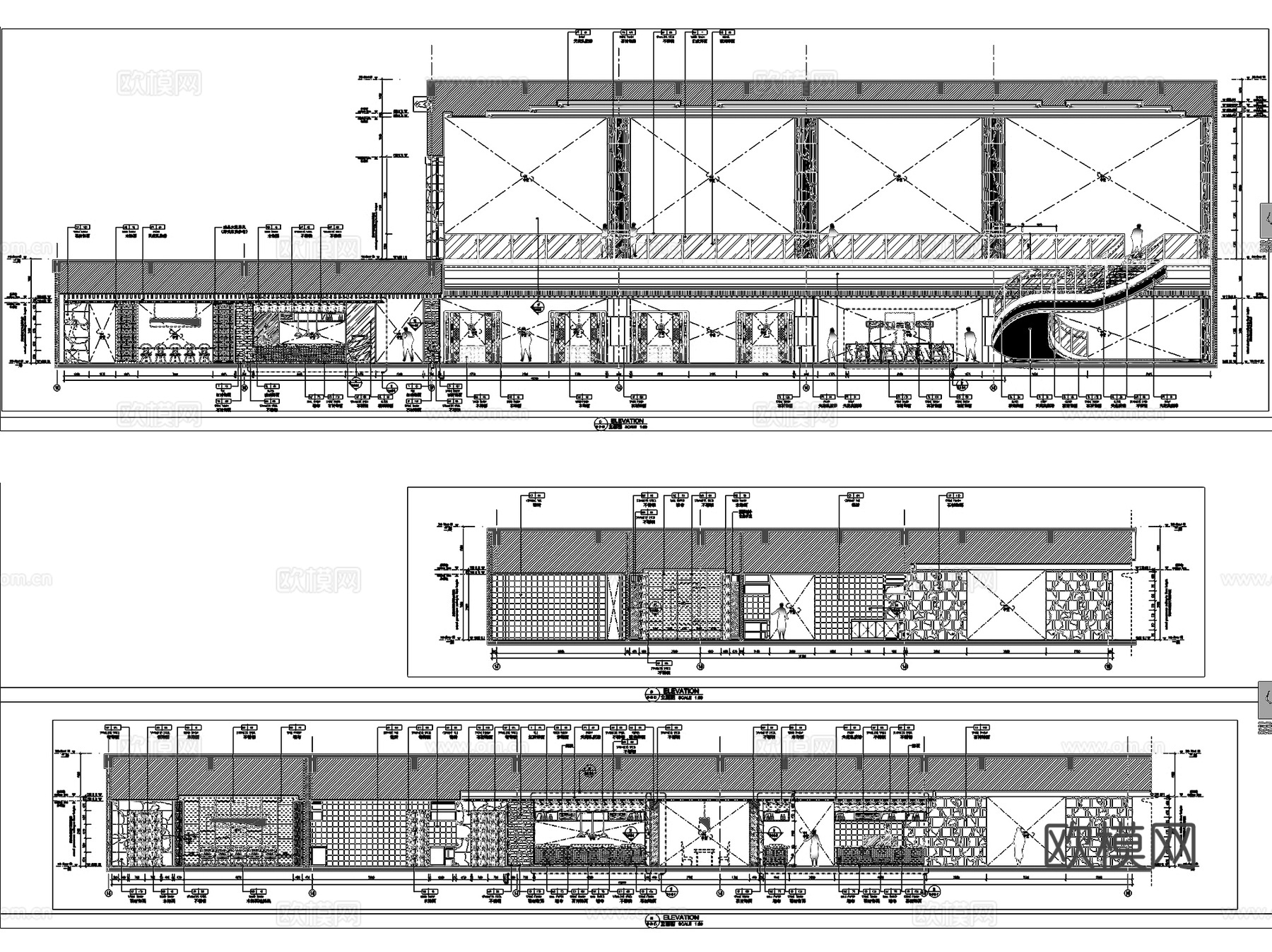 蛇口海上世界希尔顿酒店室内工装CAD施工图cad施工图