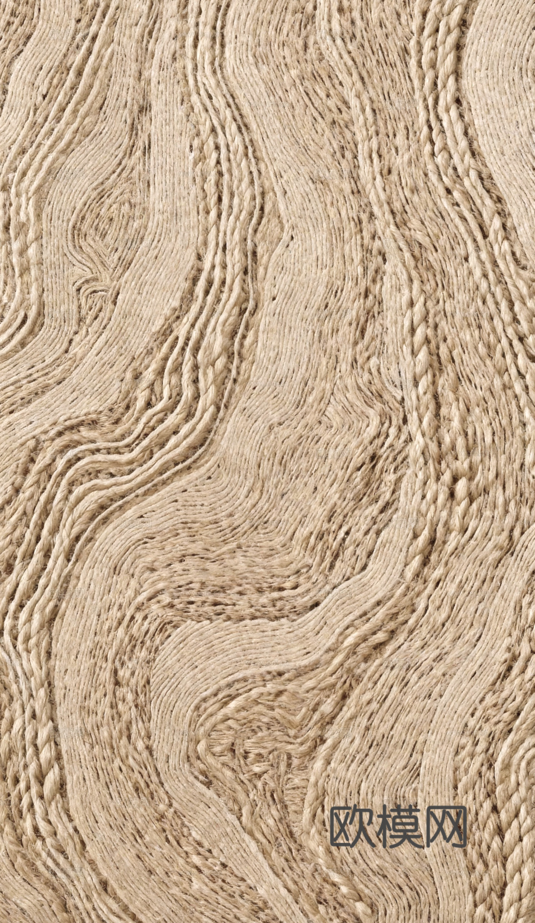 诧寂风藤编织地毯 禅风编织地毯 米黄色地毯 度假休闲风地毯