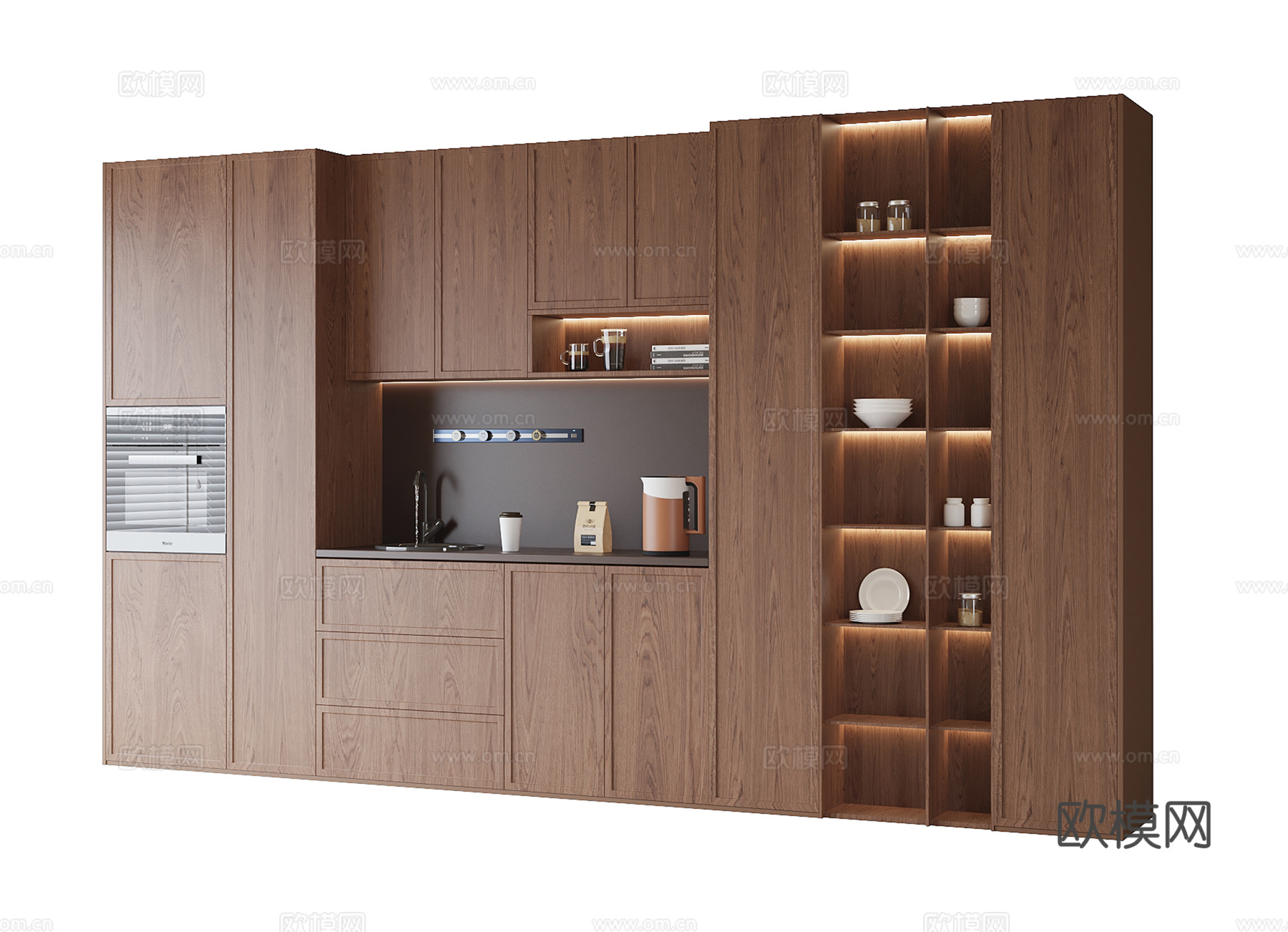 现代酒柜 餐边柜su模型