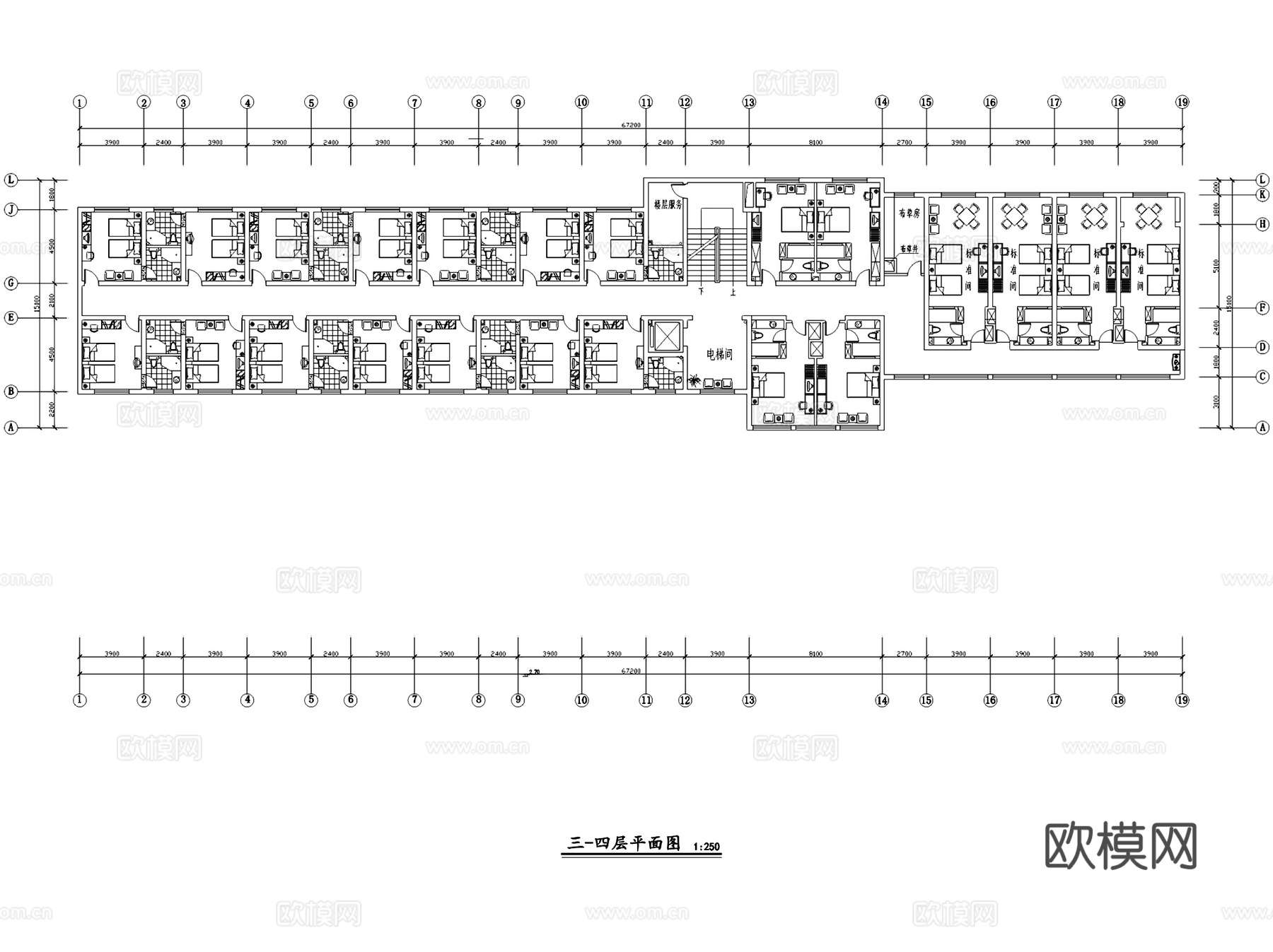 恩施康帝娱乐城酒店室内工装CAD施工图cad施工图