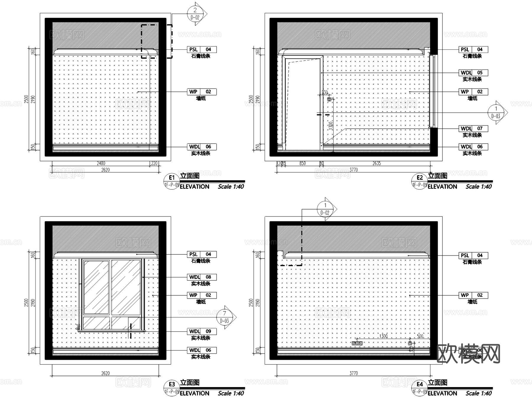 招商蛇口青岛海德公学E地块展示区E1欧式样板间室内家装CADcad施工图