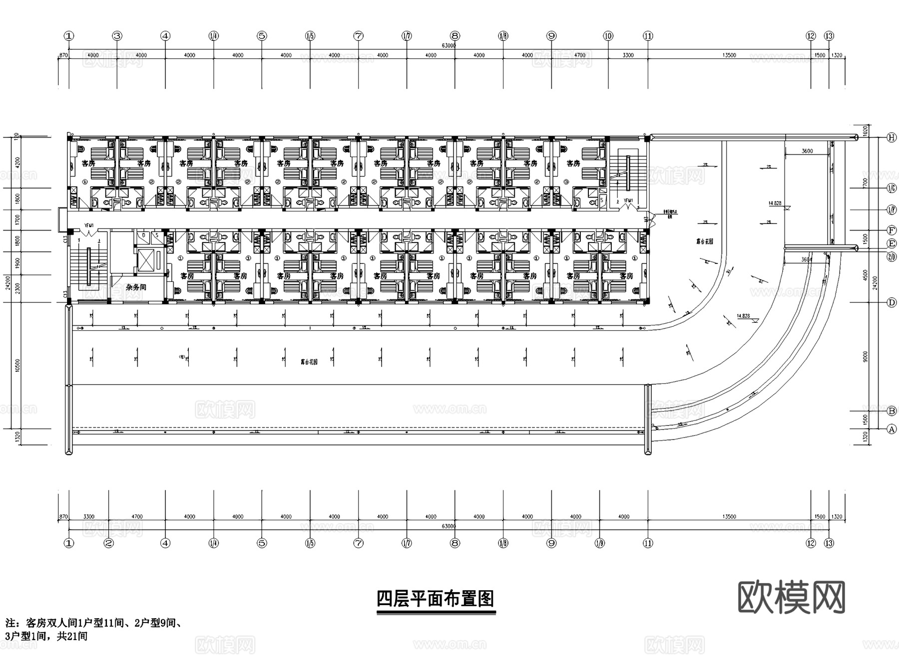乌镇朋悦假日酒店及外立面室内工装CAD施工图cad施工图