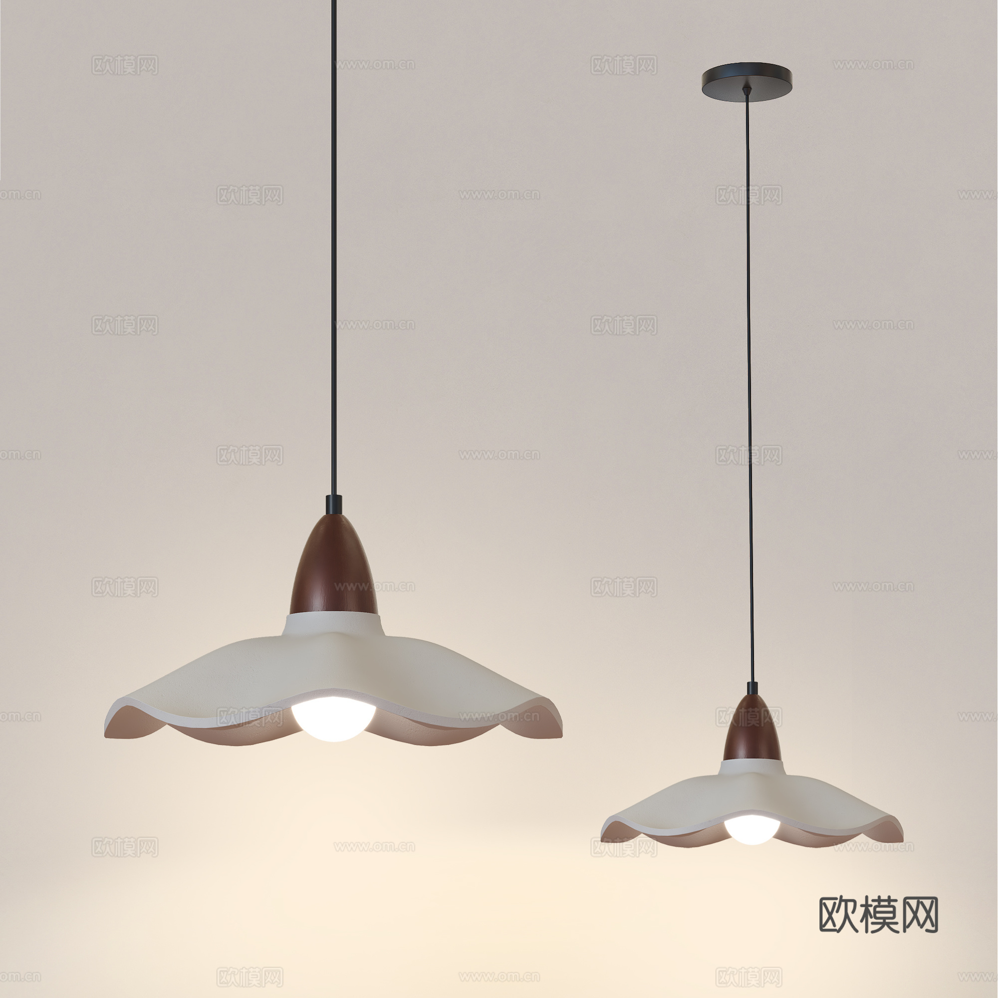 中古风吊灯 侘寂风吊灯 轻法式吊灯 禅意吊灯 餐厅卧室吊灯3d模型下载（渲染图1）