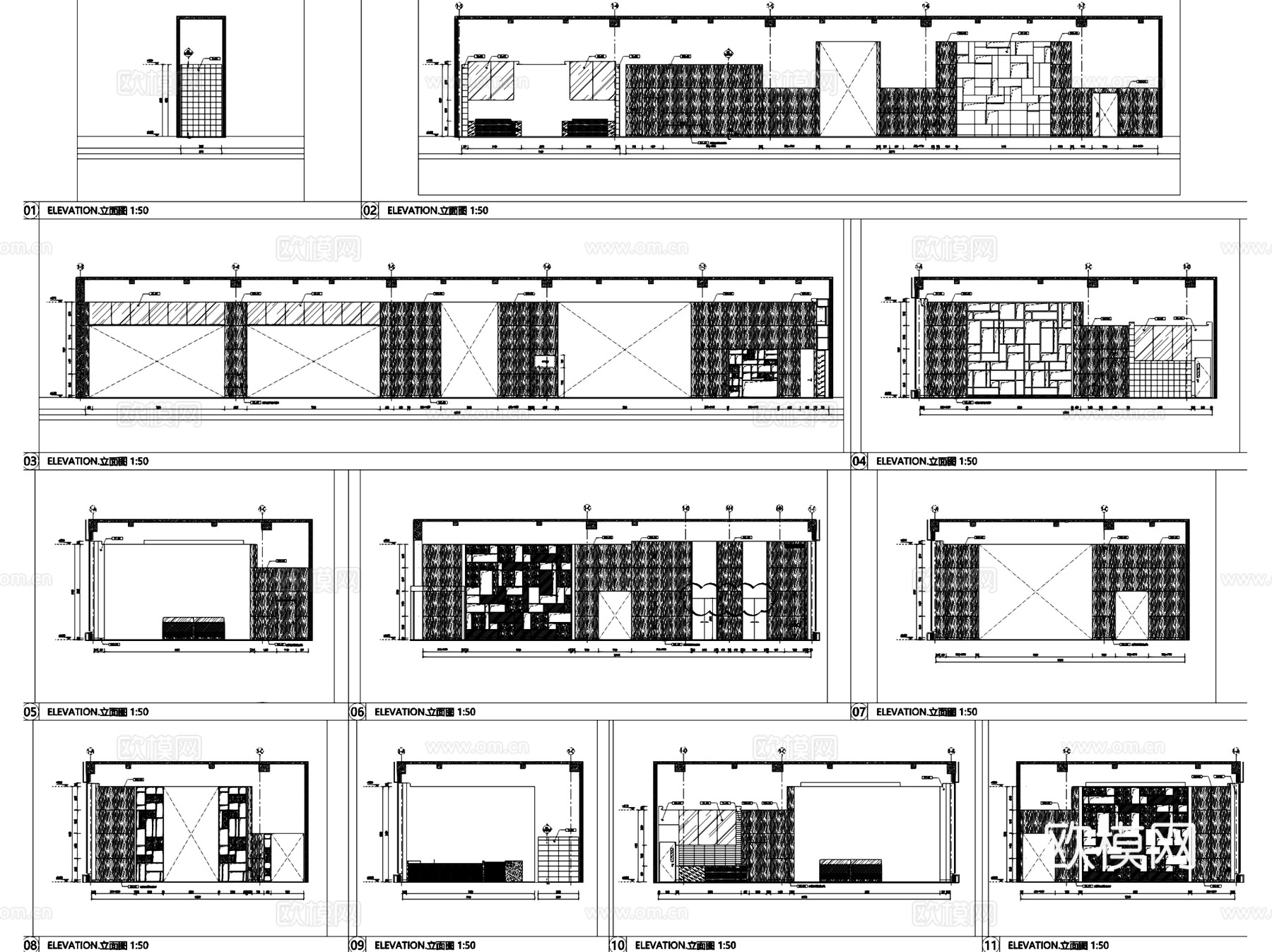 天津陆家嘴广场万怡酒店室内工装CAD施工图整套cad施工图
