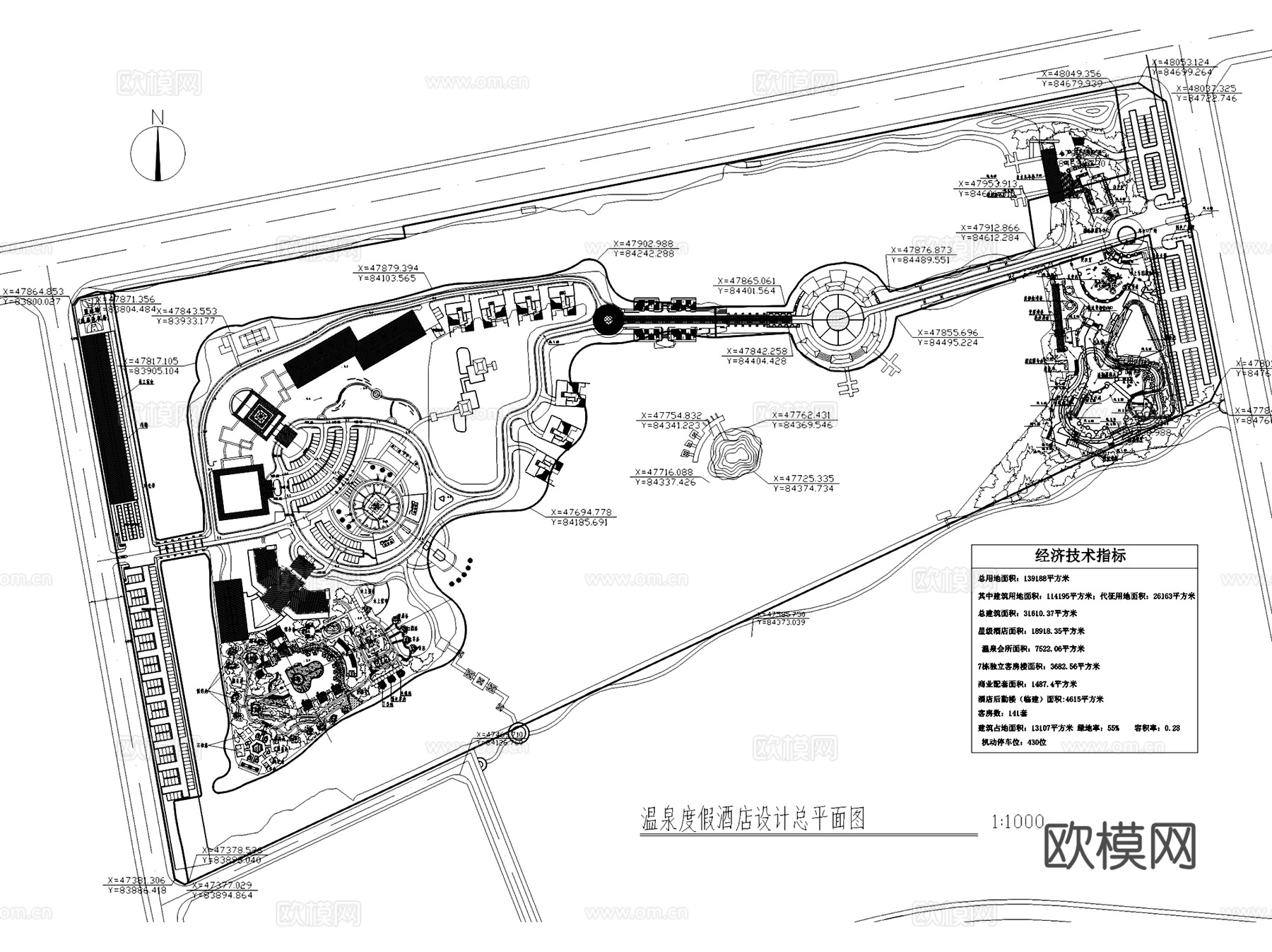 兴化温泉度假酒店建筑CAD施工图cad施工图