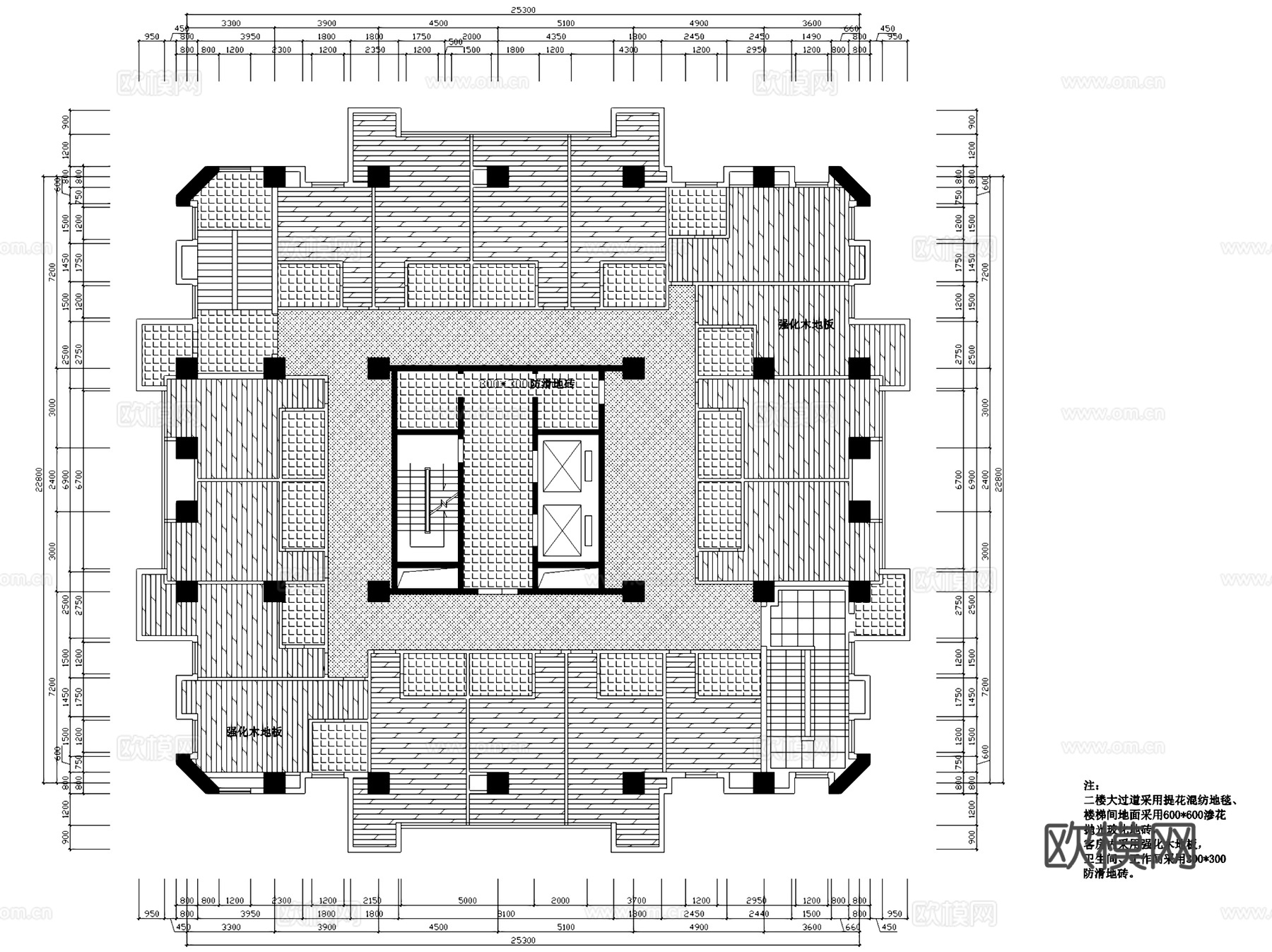 亲江一帆宾馆酒店室内工装CAD施工图cad施工图