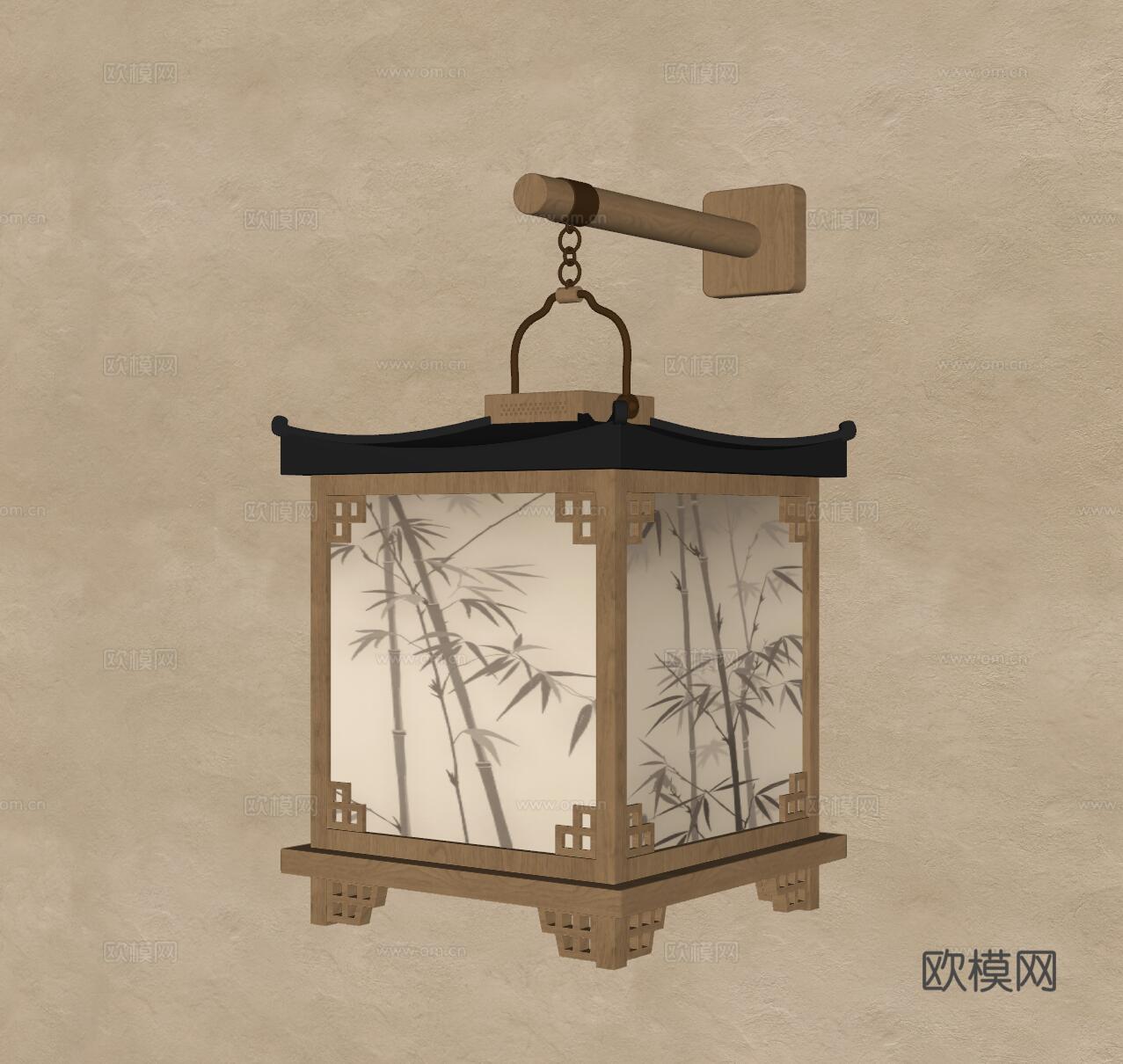 宋式壁灯 壁灯 灯具 装饰灯 艺术壁灯su模型