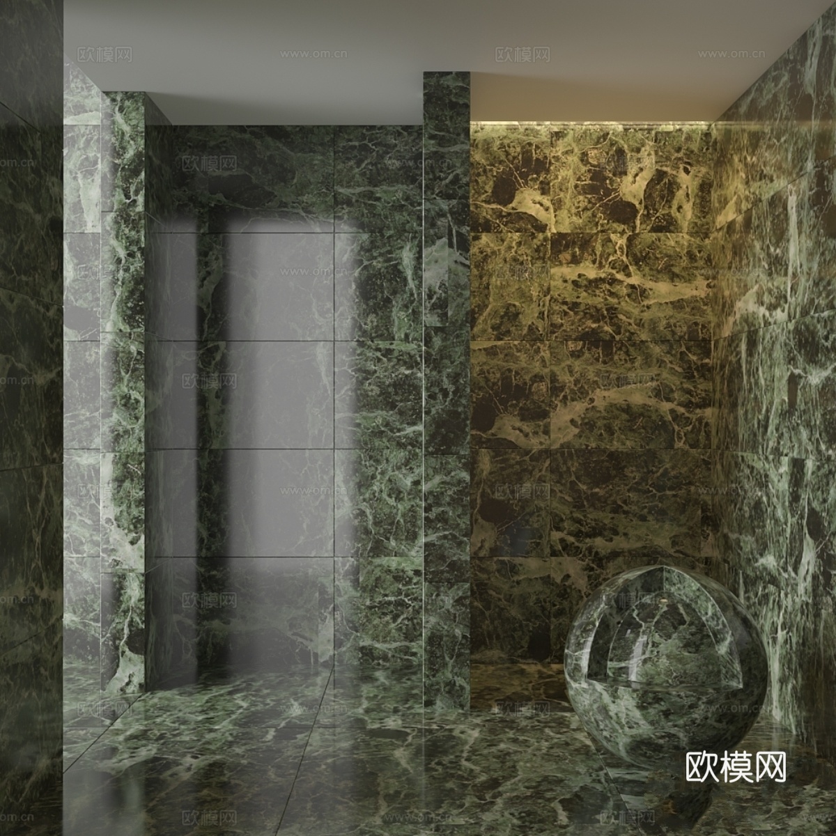 大理石 绿色卫浴瓷砖3d模型下载