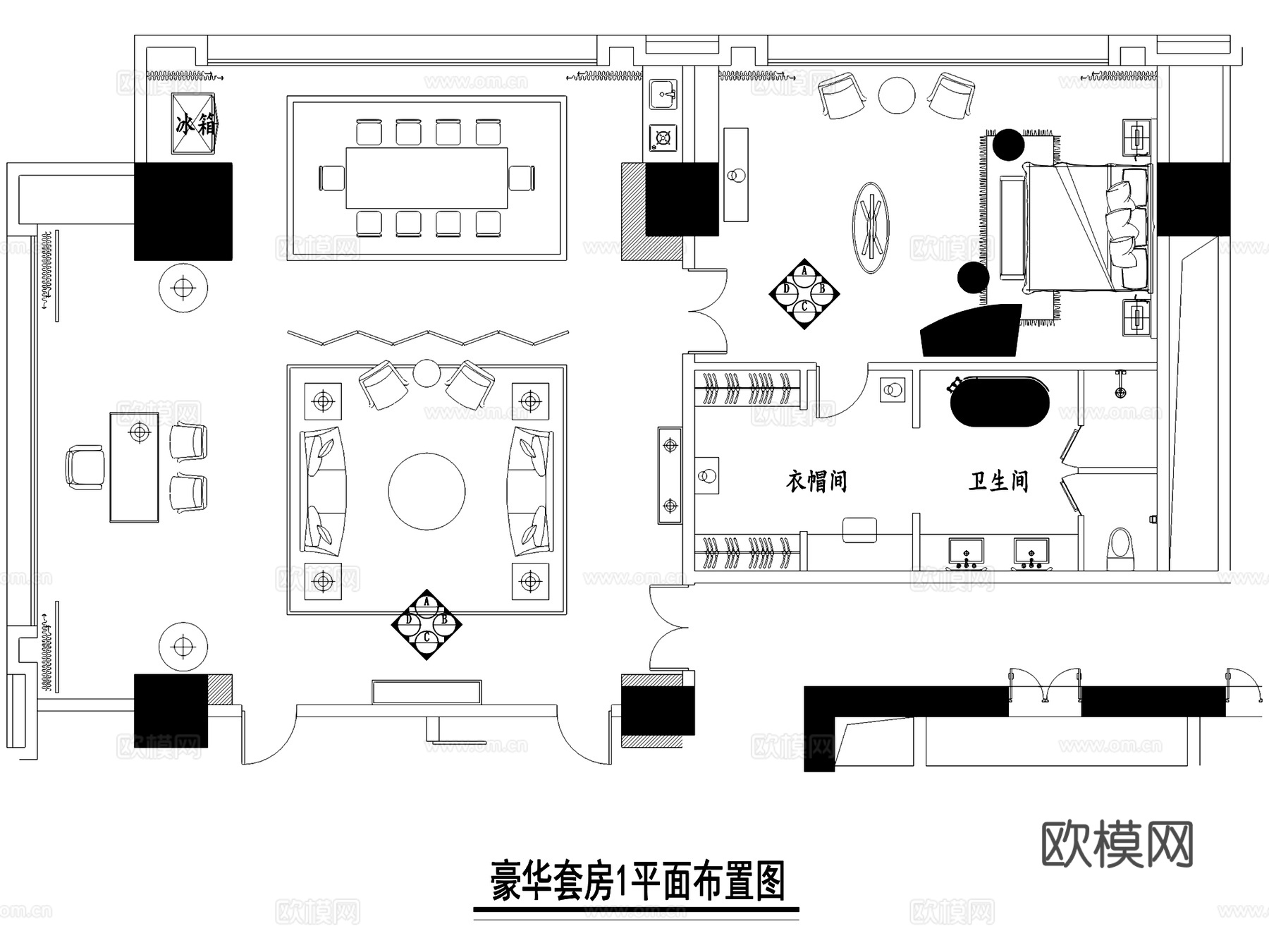 家富国际大酒店室内工装CAD施工图cad施工图