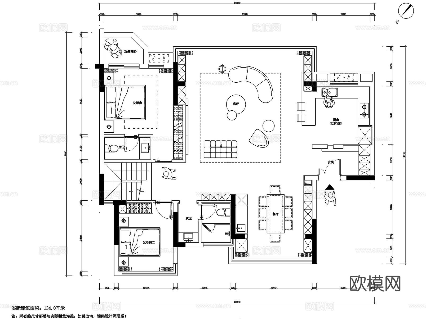 养生谷二期20-2-601复式跃层私家室内家装CAD施工图cad施工图