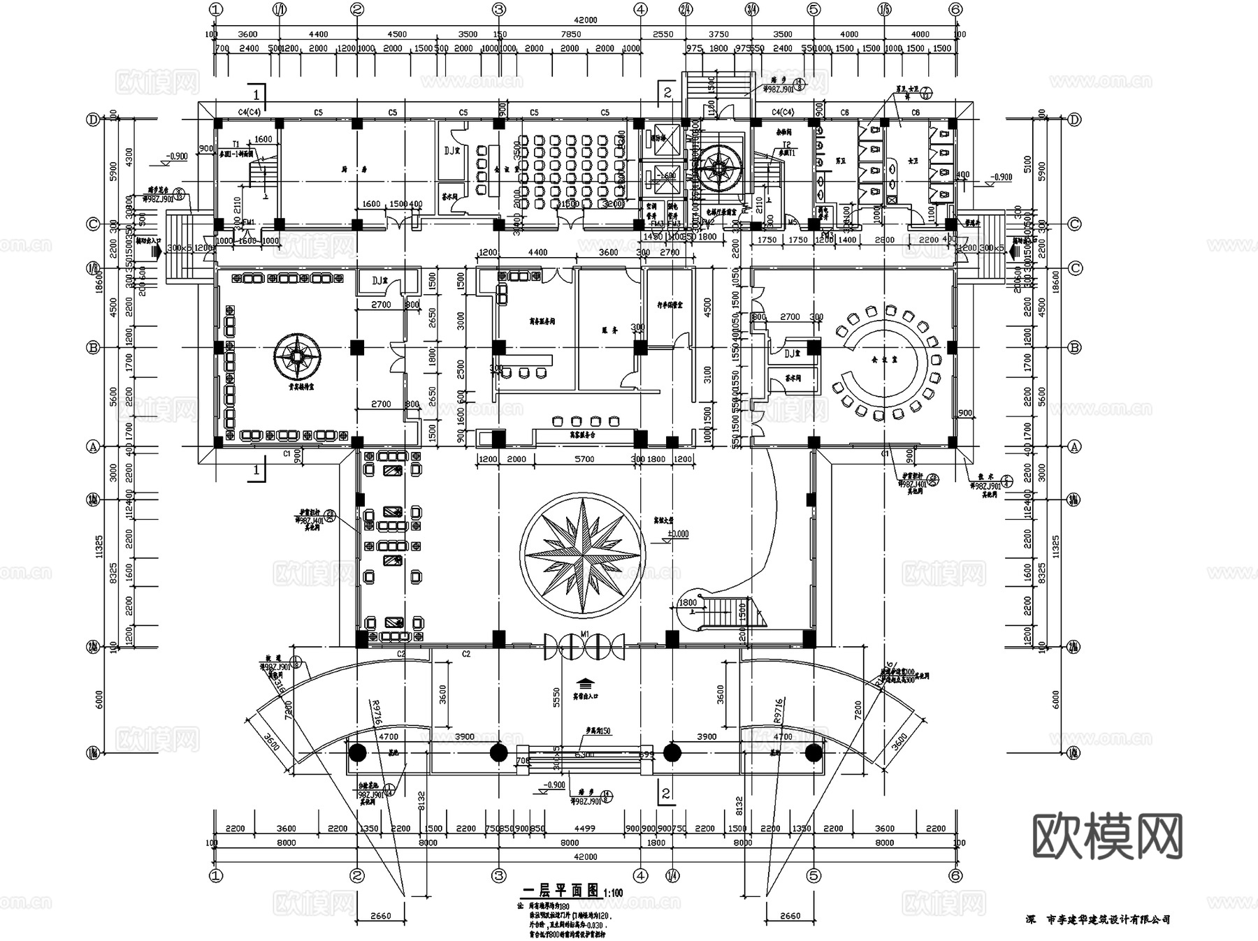 新锦城宾馆酒店建筑CAD施工图cad施工图