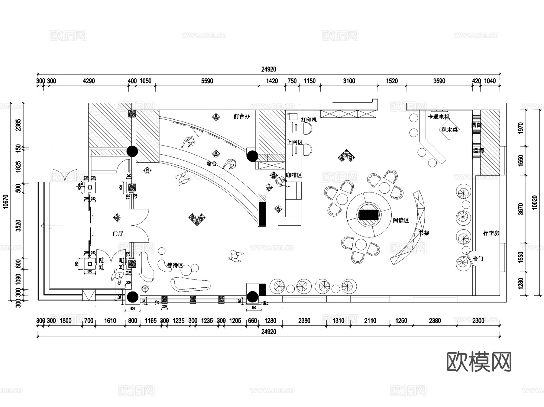 北京ibis styles宜必思酒店室内工装CAD施工图cad施工图