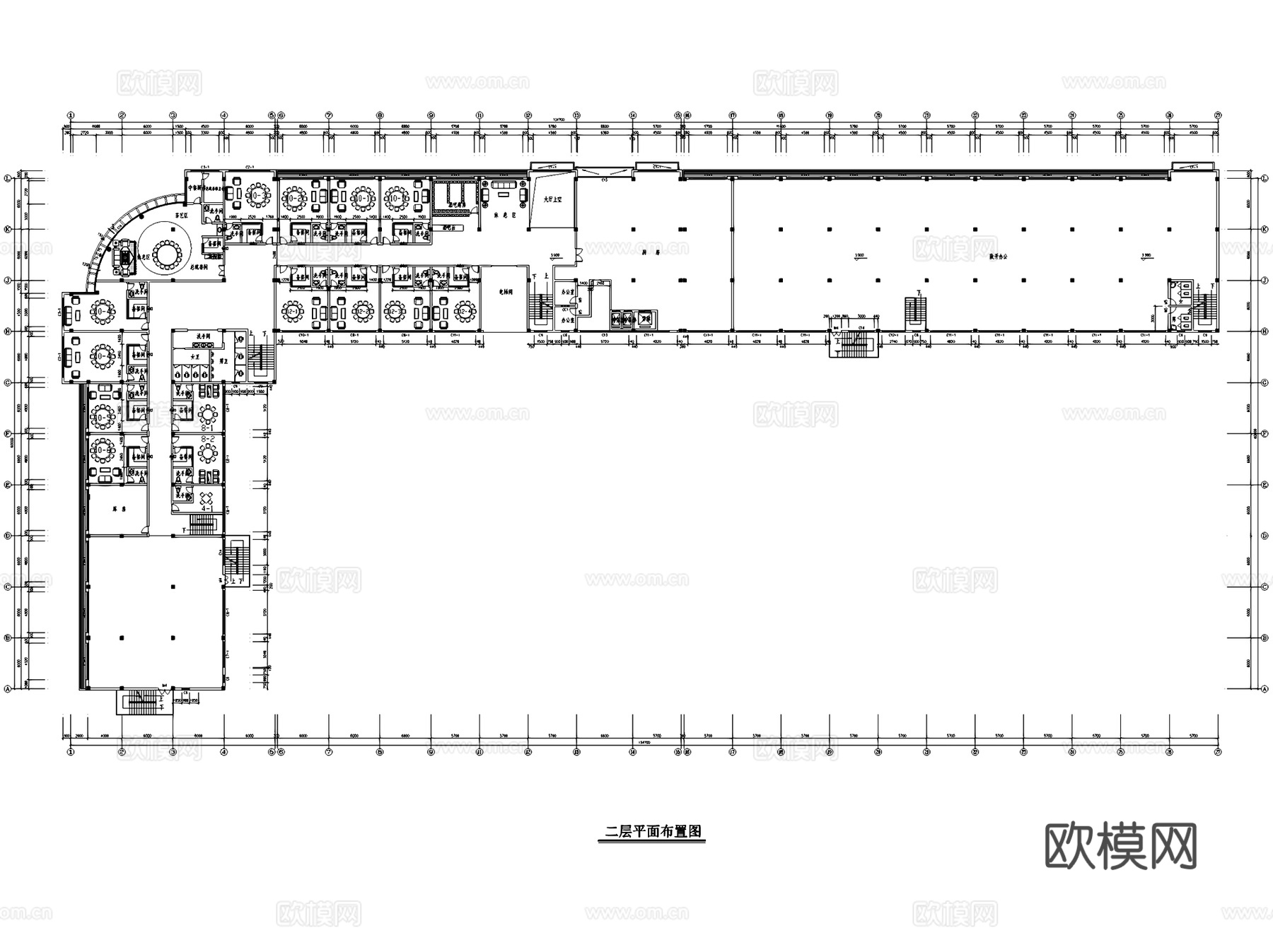 酒店宴会厅包间室内工装CAD施工图cad施工图