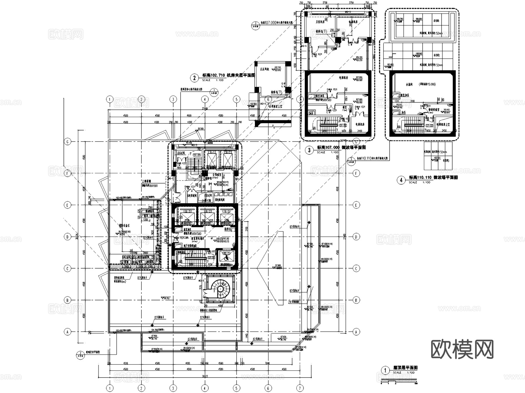上海鲁能艾迪逊酒店改造建筑CAD施工图cad施工图