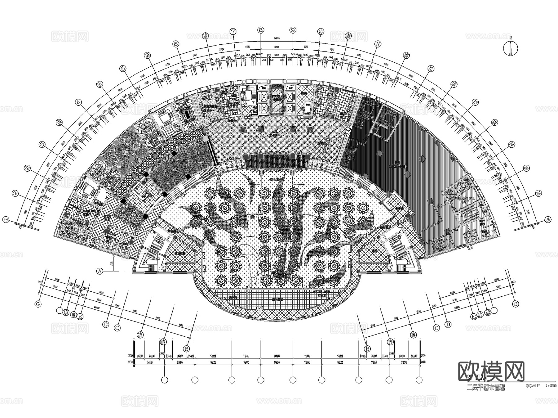 沈阳东北大厦酒店公区室内工装CAD施工图cad施工图