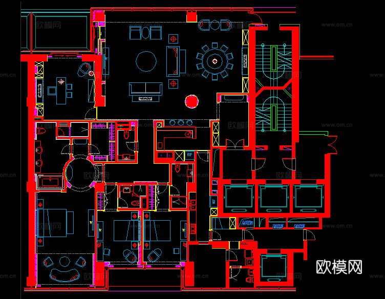 别墅整套设计图cad施工图