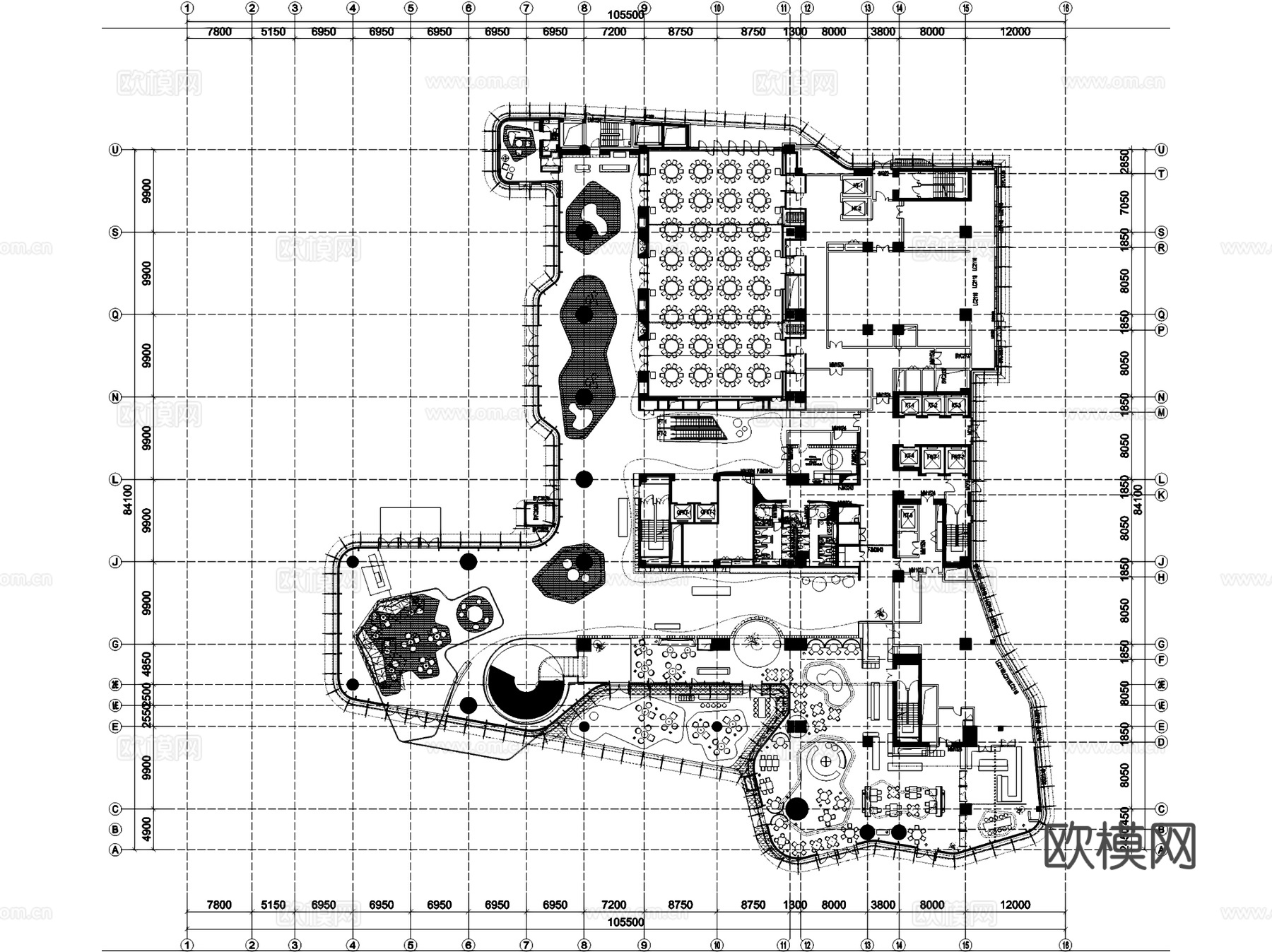 三亚傲途格酒店公区及套房室内工装CAD施工图cad施工图