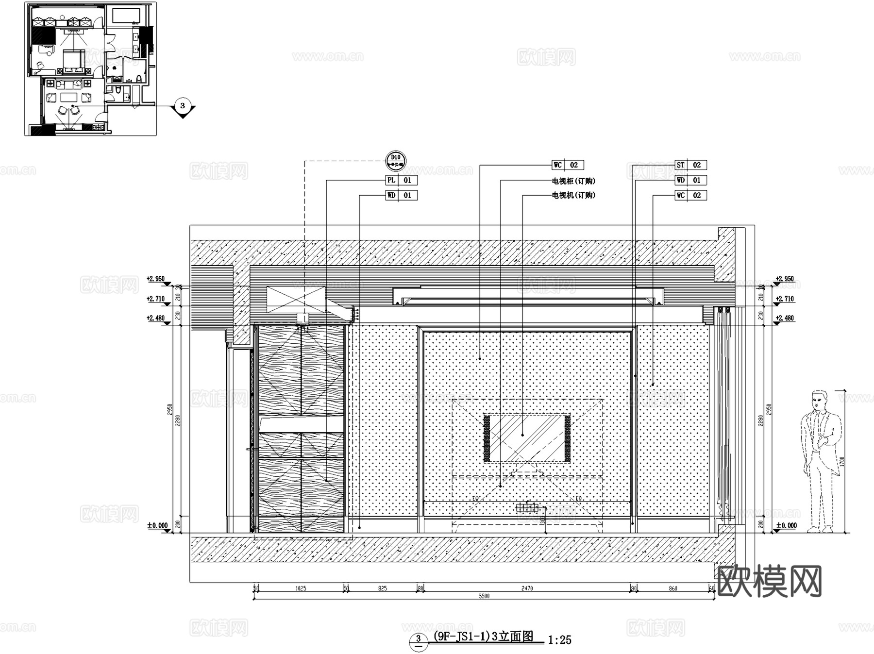 大鼎世纪广场戴斯大酒店客房室内工装CAD施工图cad施工图