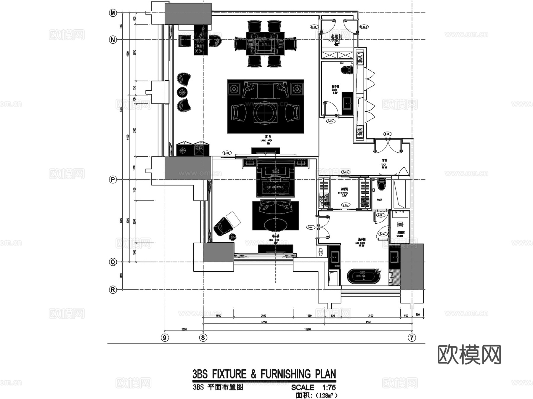 中山国际金融中心酒店总平面及客房室内工装CAD施工图cad施工图