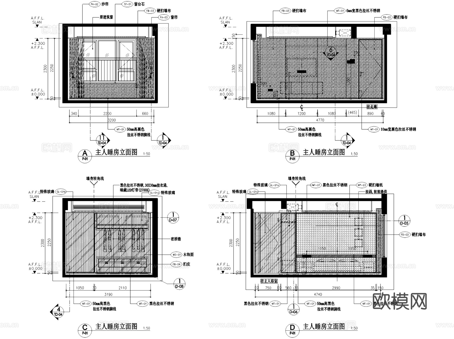 中山雅居乐富华西04区C-1户型三室两厅室内家装CAD施工图cad施工图